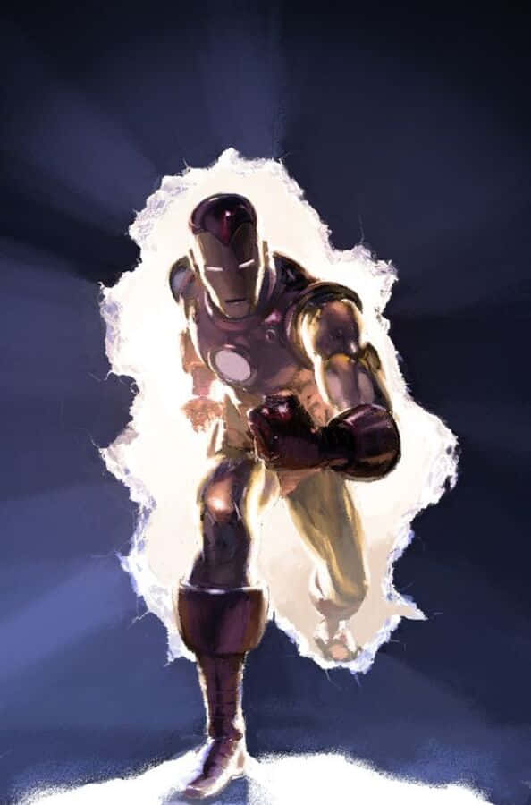 Classic Iron Man, Iron Man, white light, SD Phone Wallpaper