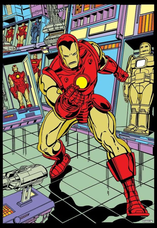 Iron Man, lab, suits of armor, SD Phone Wallpaper