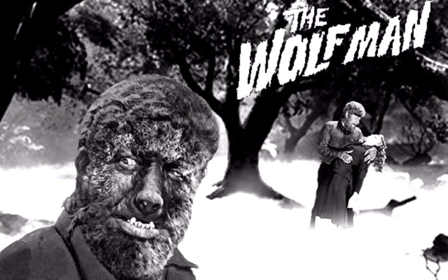 Classic Movie, black and white horror film poster, monstrous wolfman, HD Desktop Wallpaper