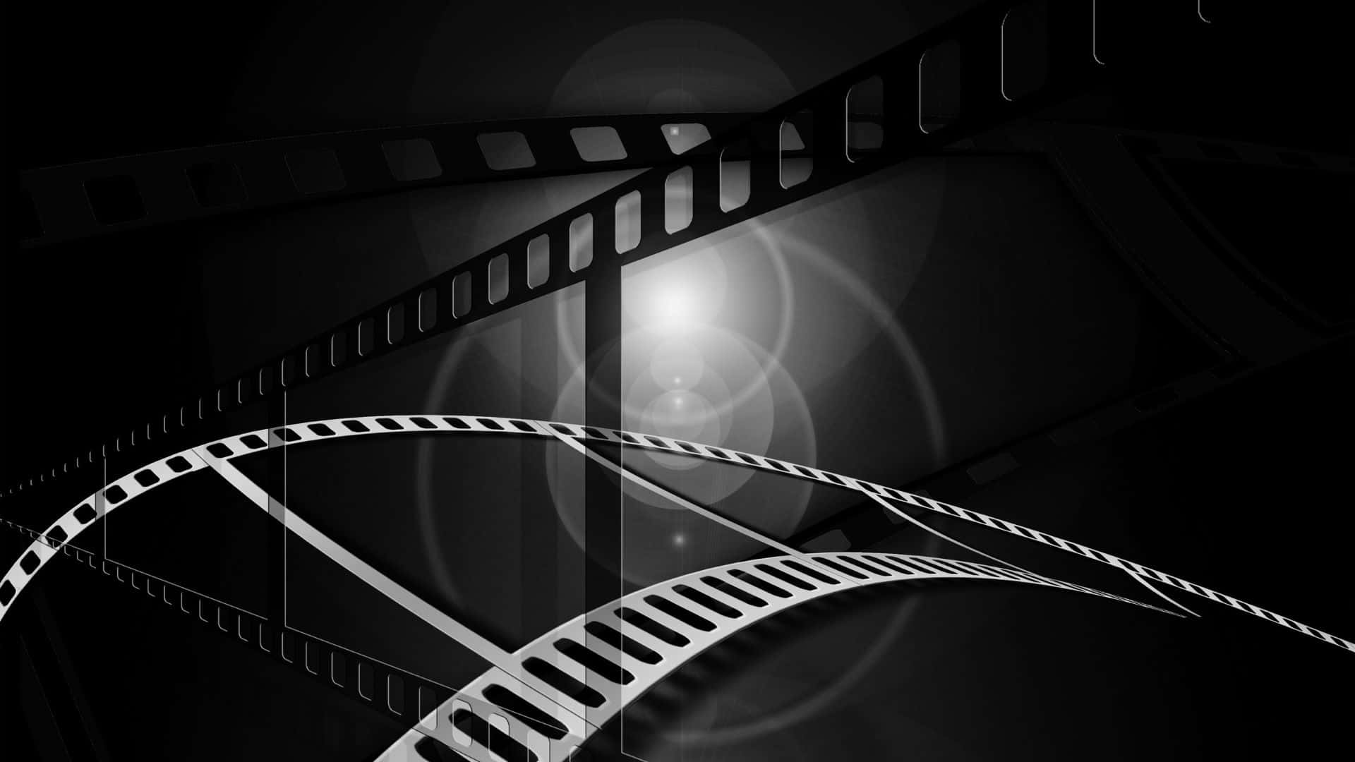 black and white movie, 1920 x 1080 wallpaper, sleek silver film strips, Full HD Desktop Wallpaper