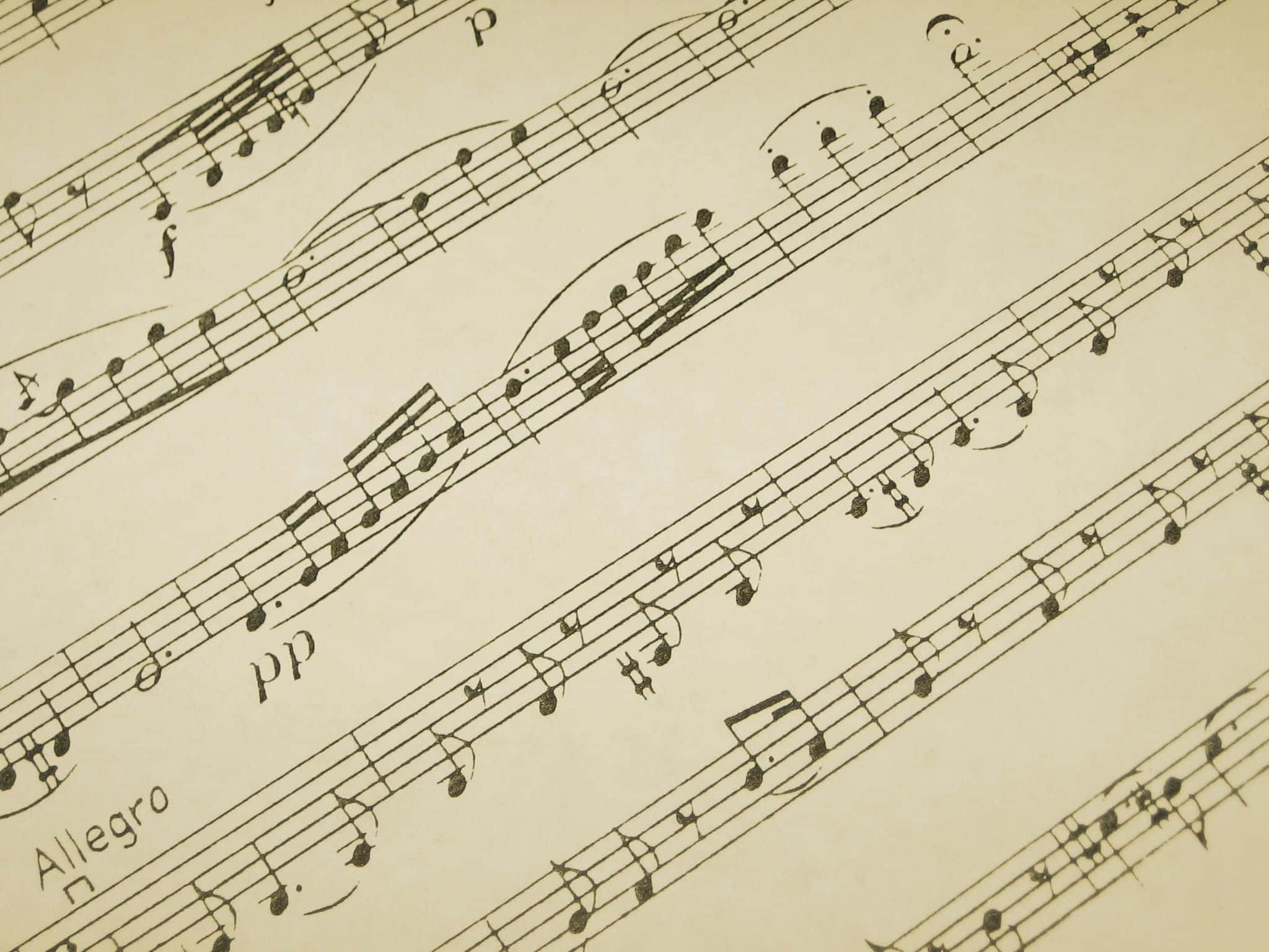 classical music, vintage sheet music, elegant black notes, Full HD Desktop Wallpaper