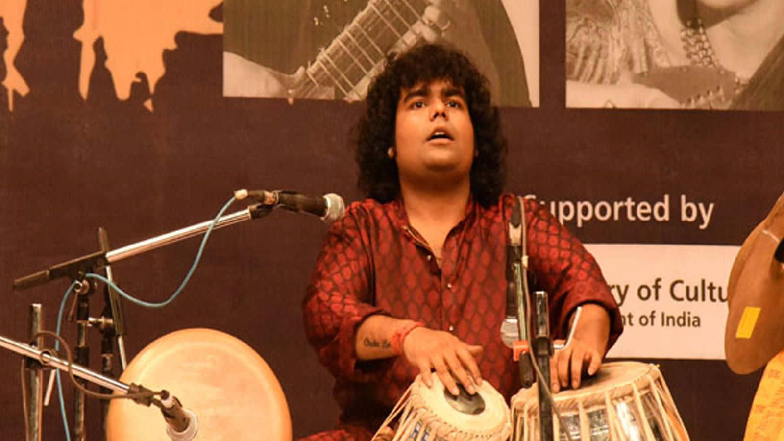 classical music, tabla drums, stage, HD Desktop Wallpaper