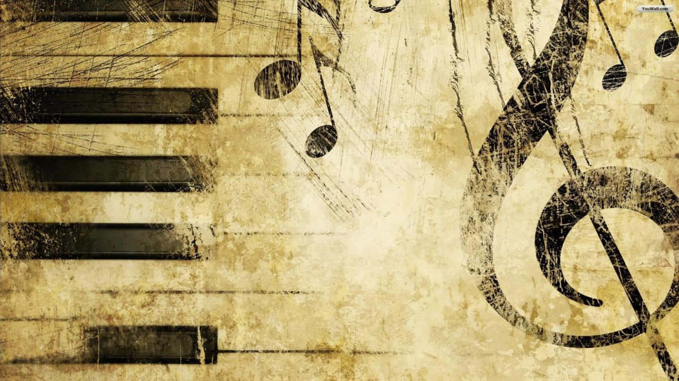 classical music, piano keys, musical notes, HD Desktop Wallpaper