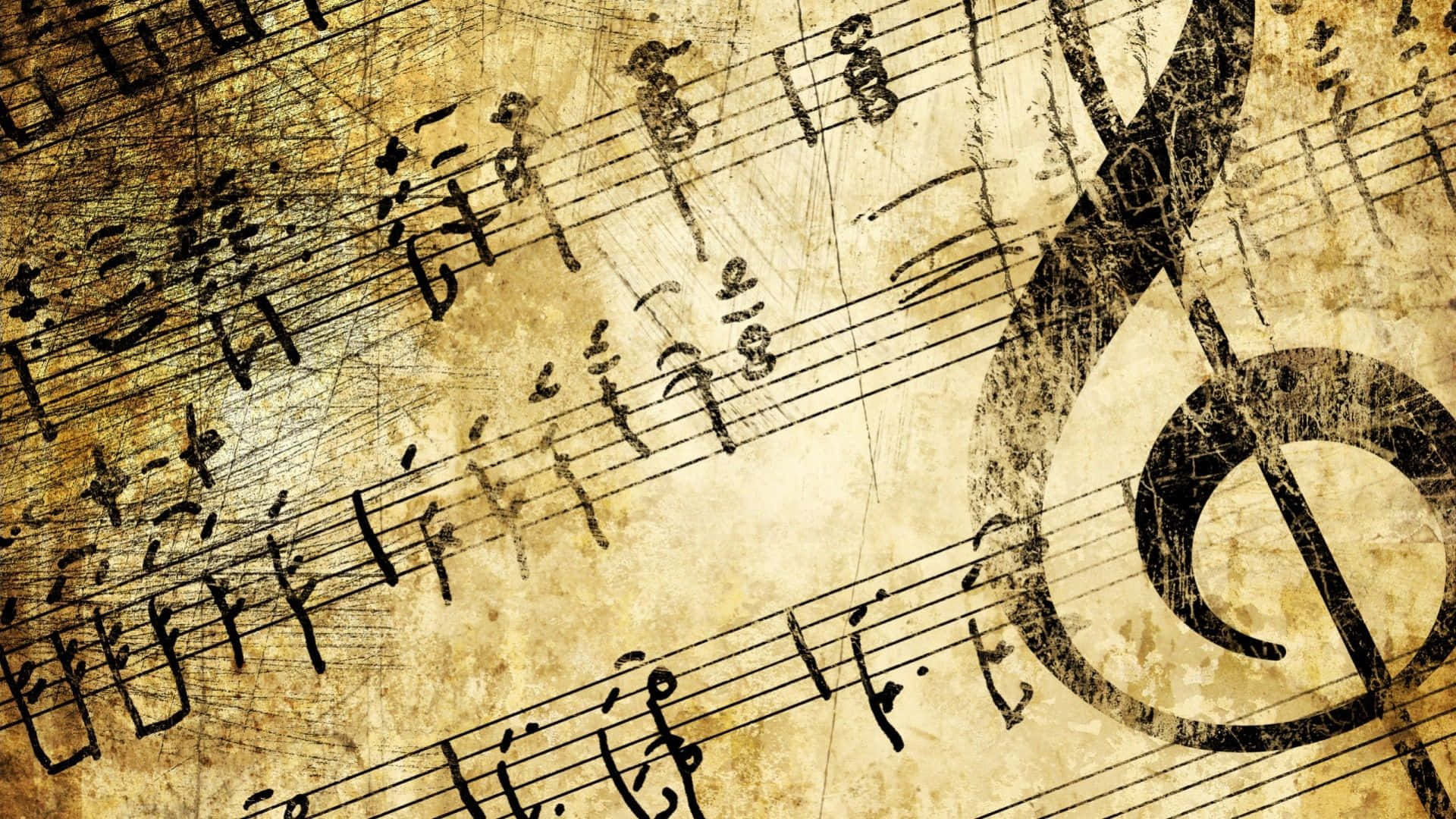 classical music, 1920 x 1080, vintage sheet music, Full HD Desktop Wallpaper