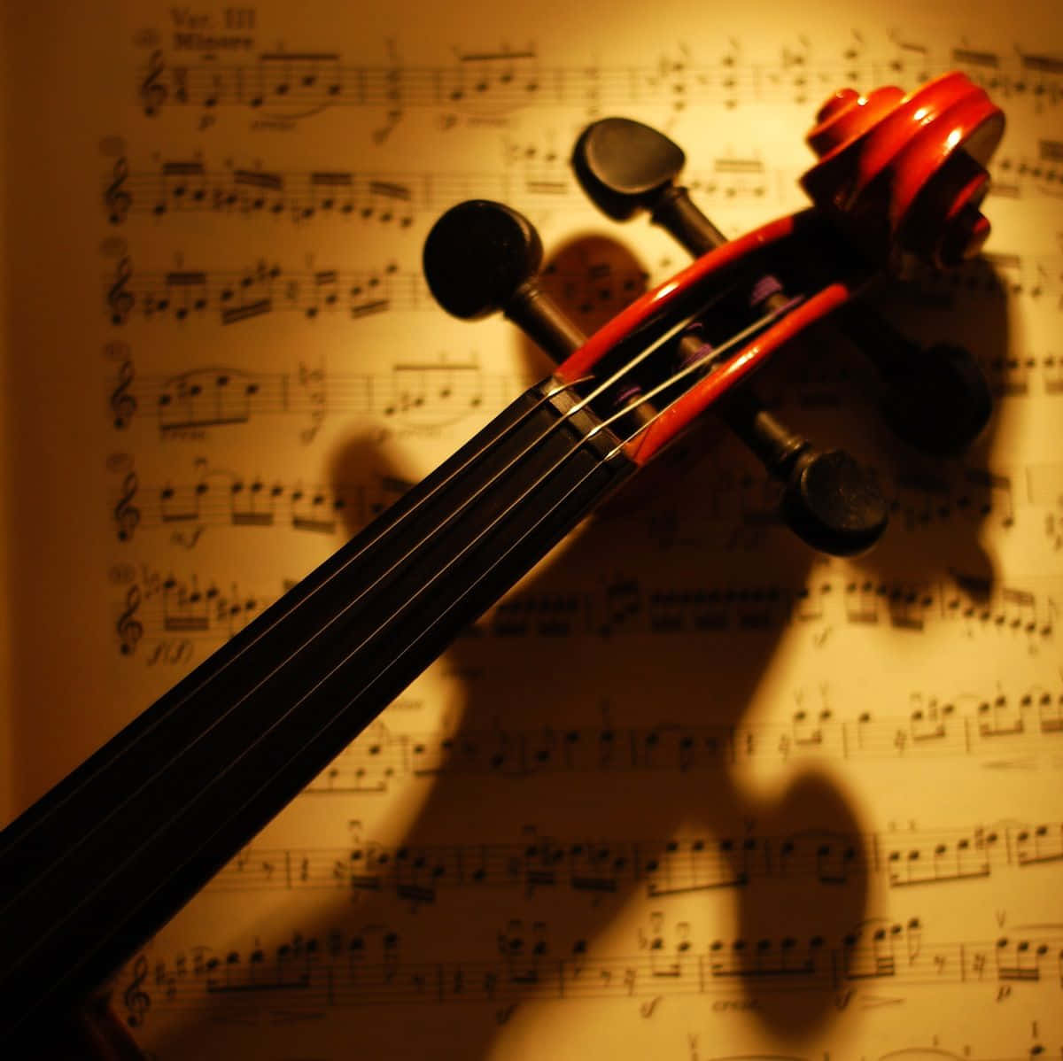 classical music, violin, aged sheet music, SD Desktop Wallpaper