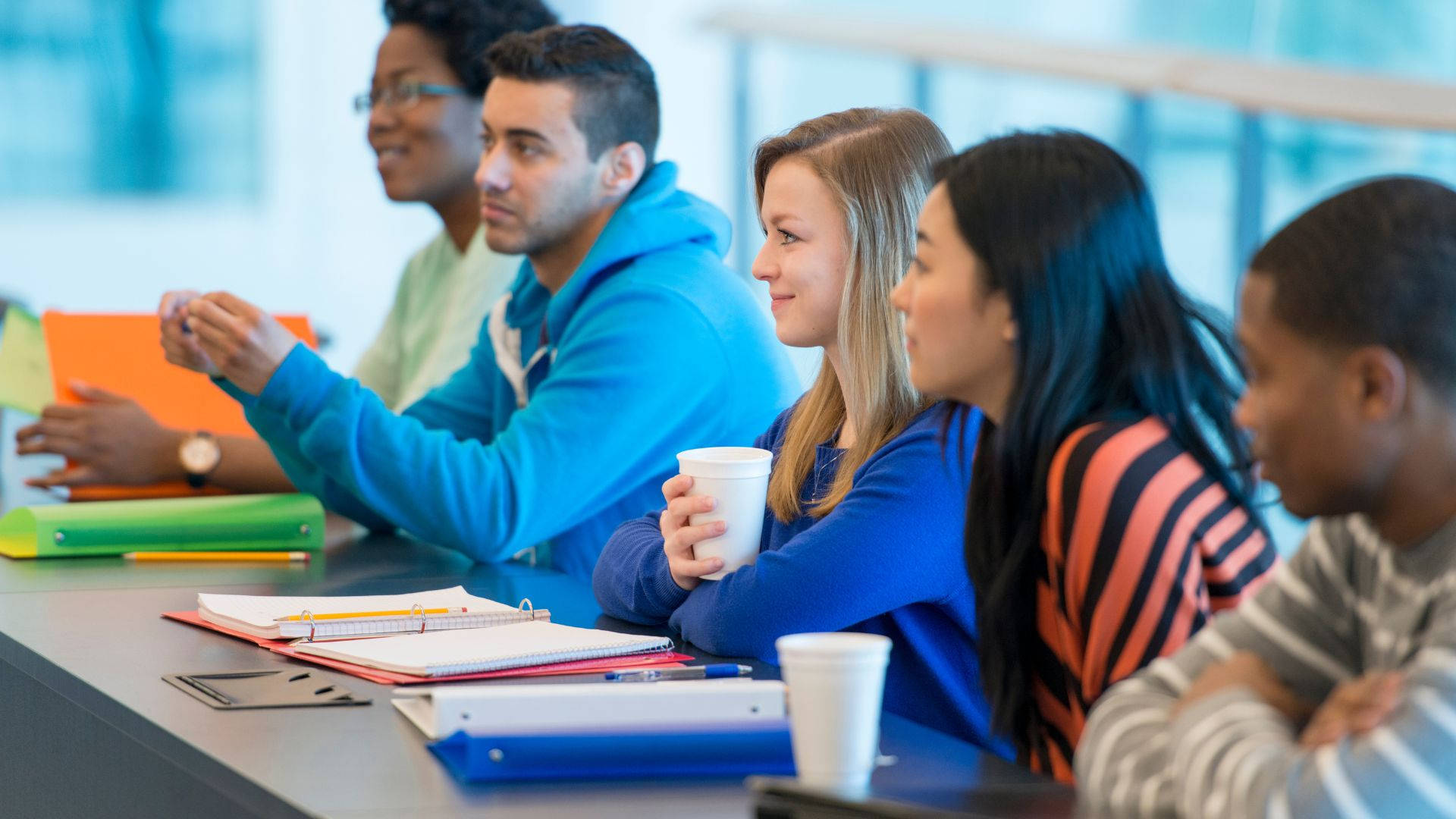Rural Scholar, modern classroom table, collaborative study, Full HD Desktop Wallpaper