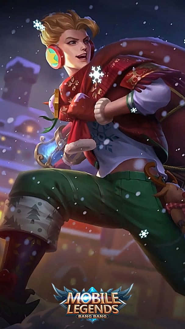 Claude, Mobile Legends, red holiday gear, SD Phone Wallpaper