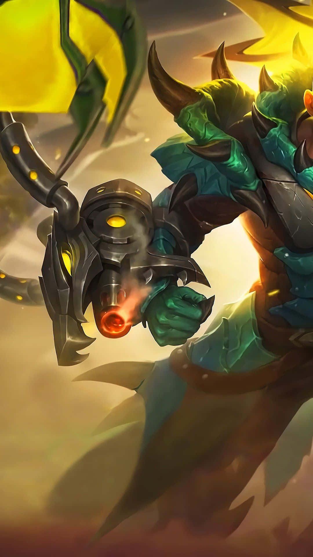 Claude Mobile Legends, mecha dragon, green-skinned warrior, Full HD Phone Wallpaper