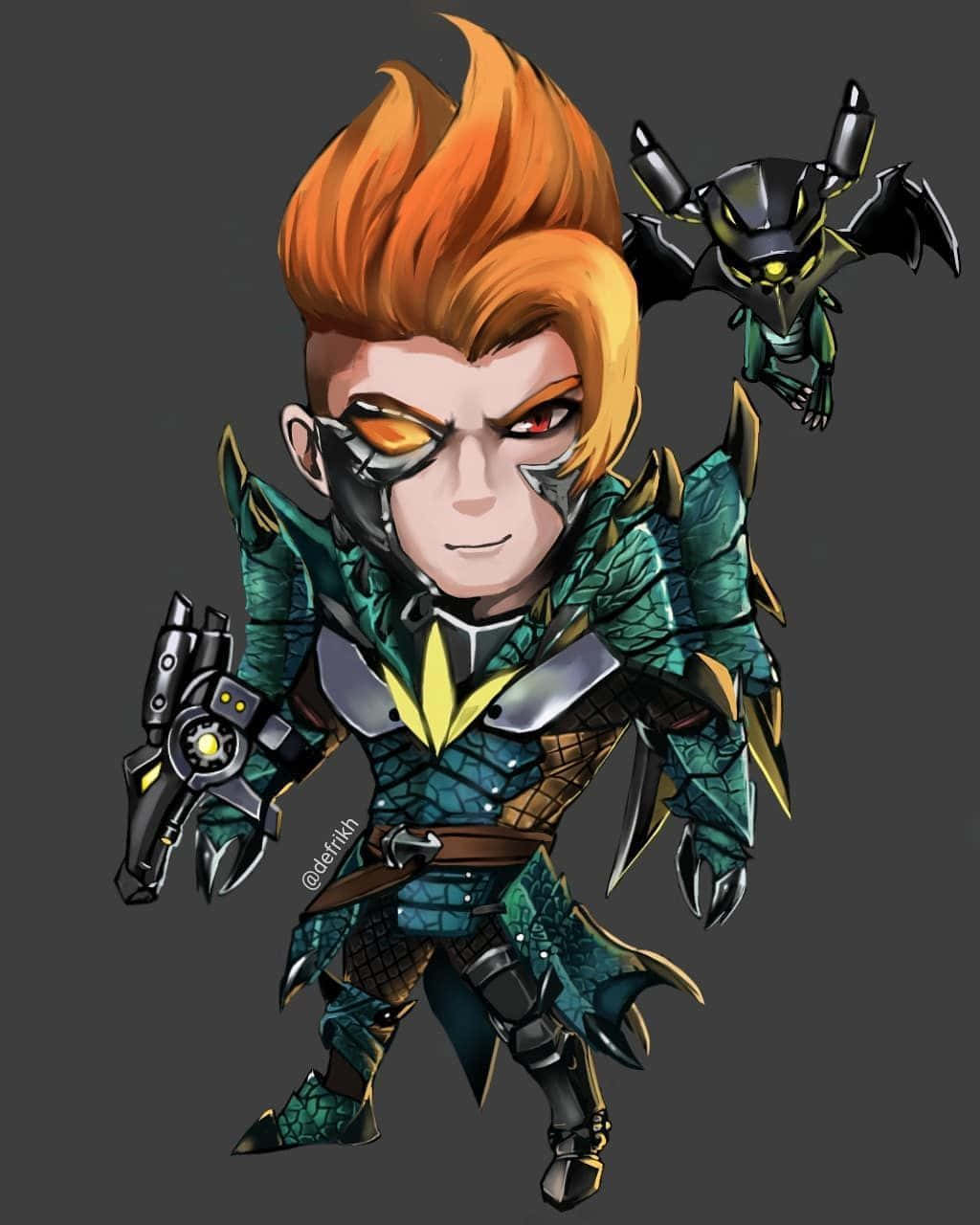 Orange Claude, Mobile Legends, chibi-style warrior, HD Phone Wallpaper