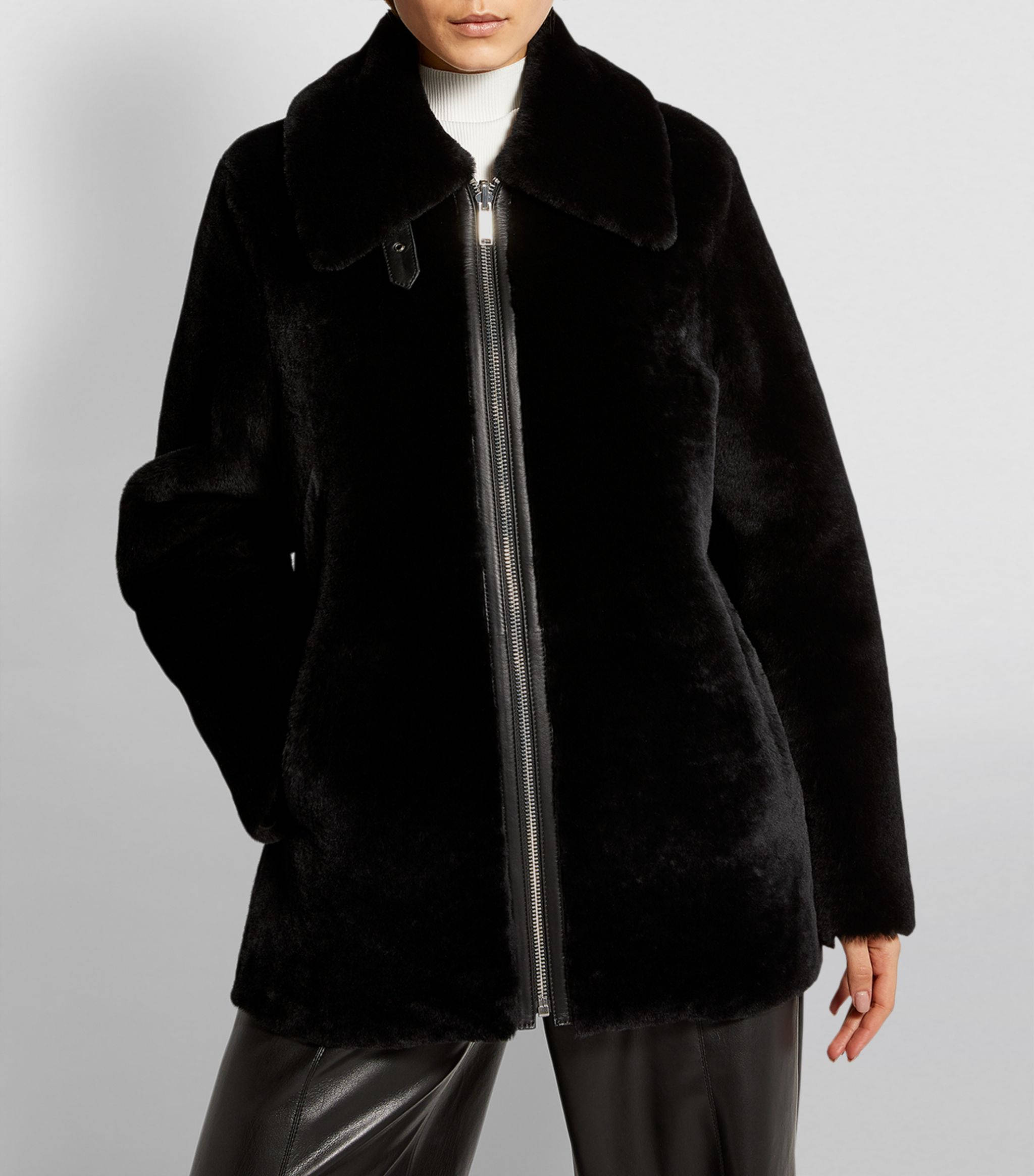 Claudie Pierlot, velvet black jacket, plush black faux fur coat, Full HD Phone Wallpaper