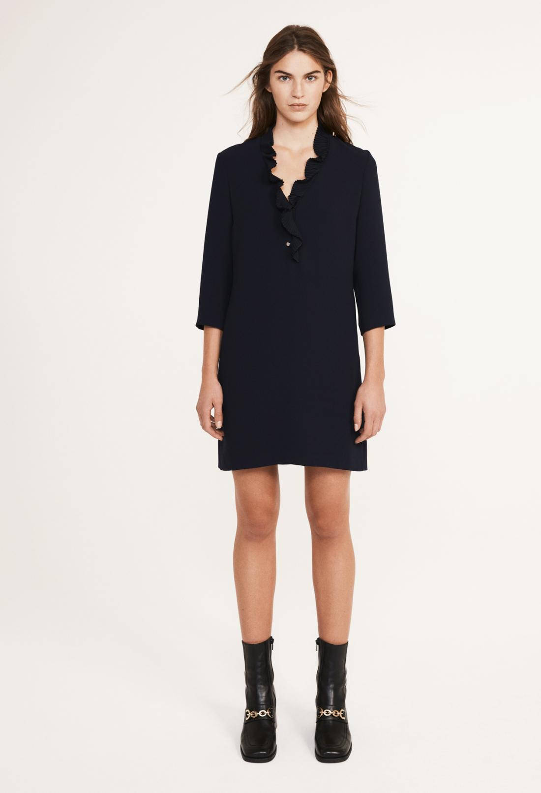 Claudie Pierlot, black dress, navy blue dress, HD Phone Wallpaper