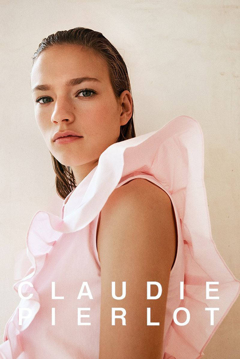 Claudie Pierlot, pink ruffled top, voluminous pink sleeveless top, SD Phone Wallpaper