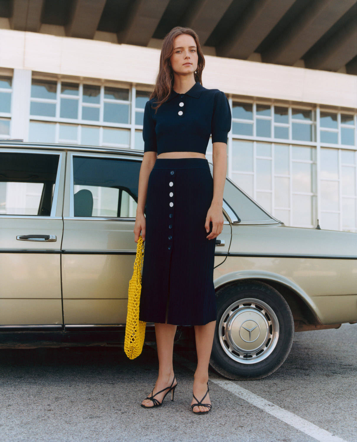 Claudie Pierlot, cropped blouse, skirt, HD Phone Wallpaper