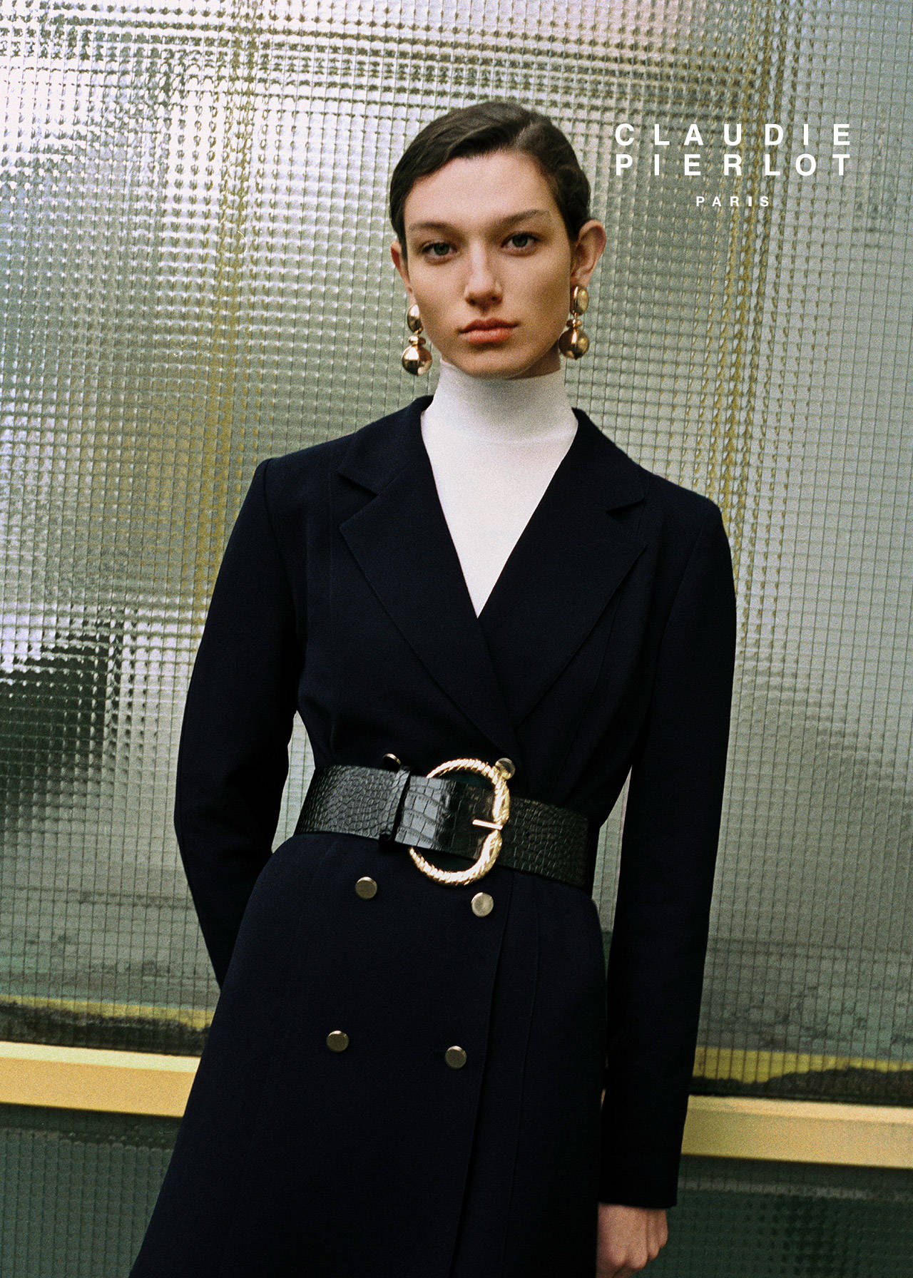 Claudie Pierlot, dark blue, elegant coat, HD Phone Wallpaper