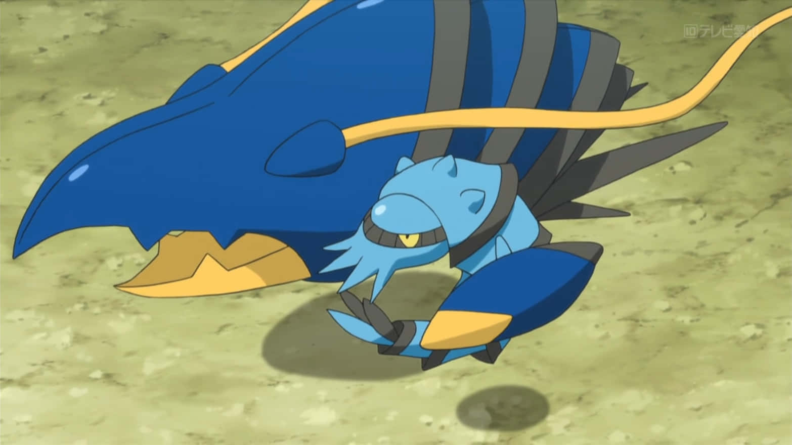Clawitzer, anime, blue and yellow, HD Desktop Wallpaper
