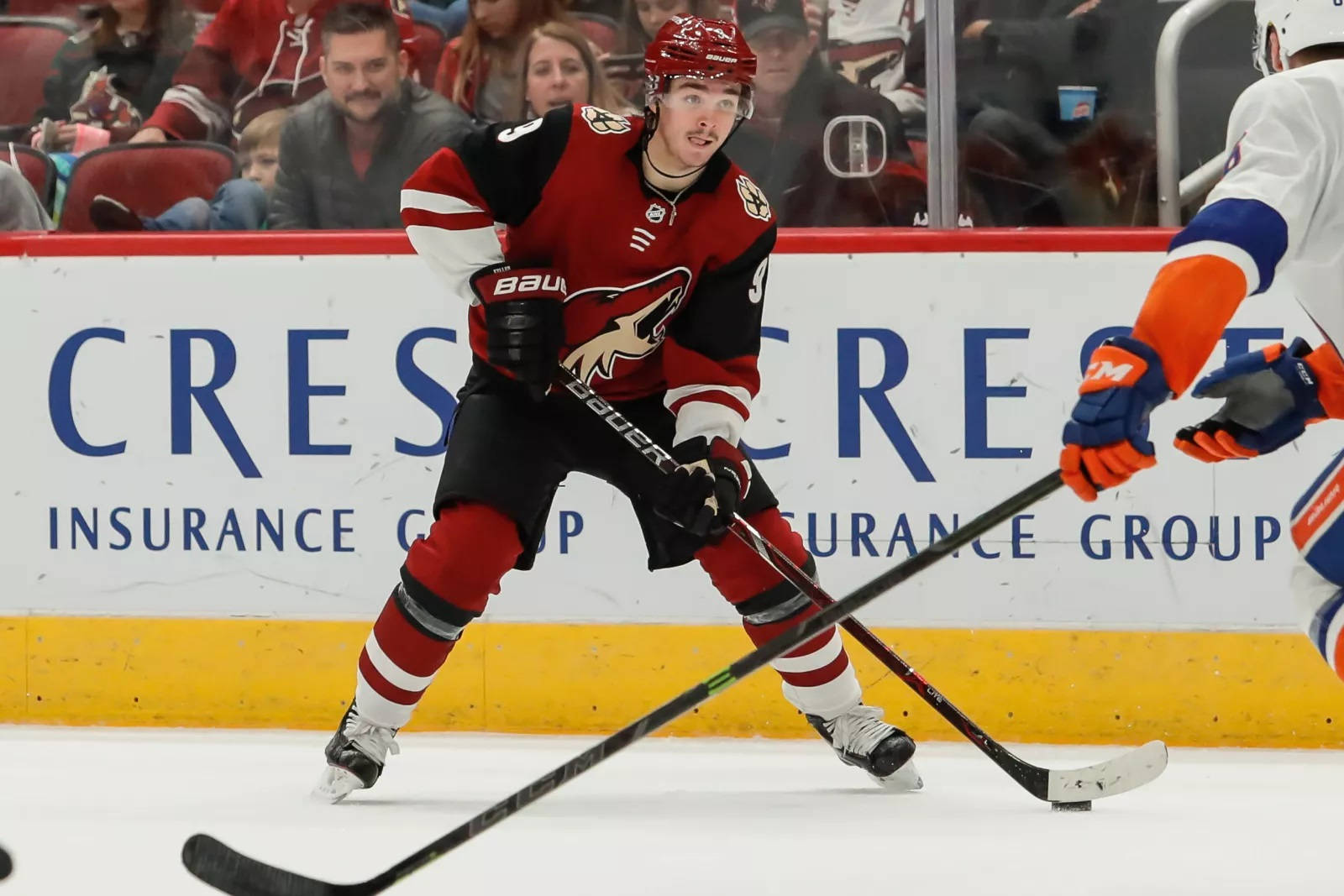 Clayton Keller, 2018 NHL Hockey Game, red and black gear, HD Desktop Wallpaper