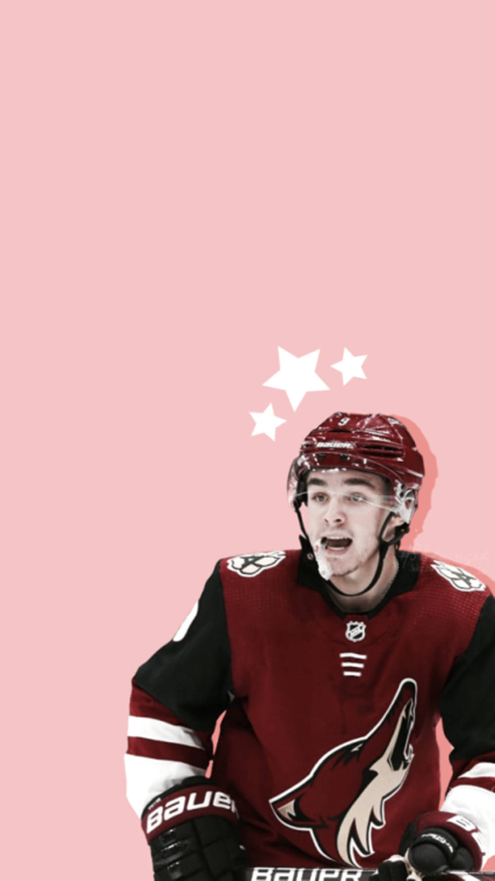 Clayton Keller, red and black uniform, wolf logo, HD Phone Wallpaper