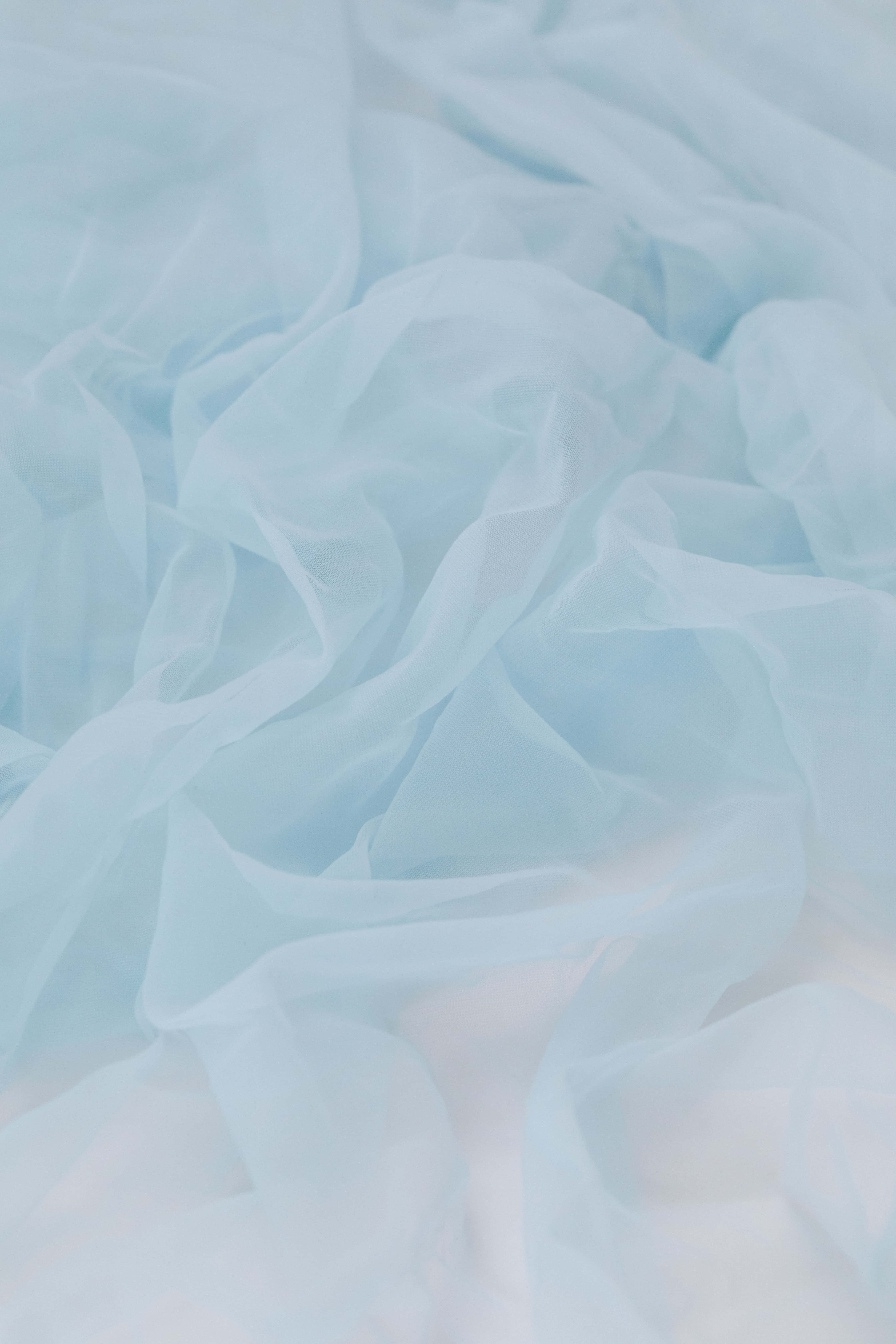 soft light blue, sheer fabric, gentle folds, 5K Phone Wallpaper