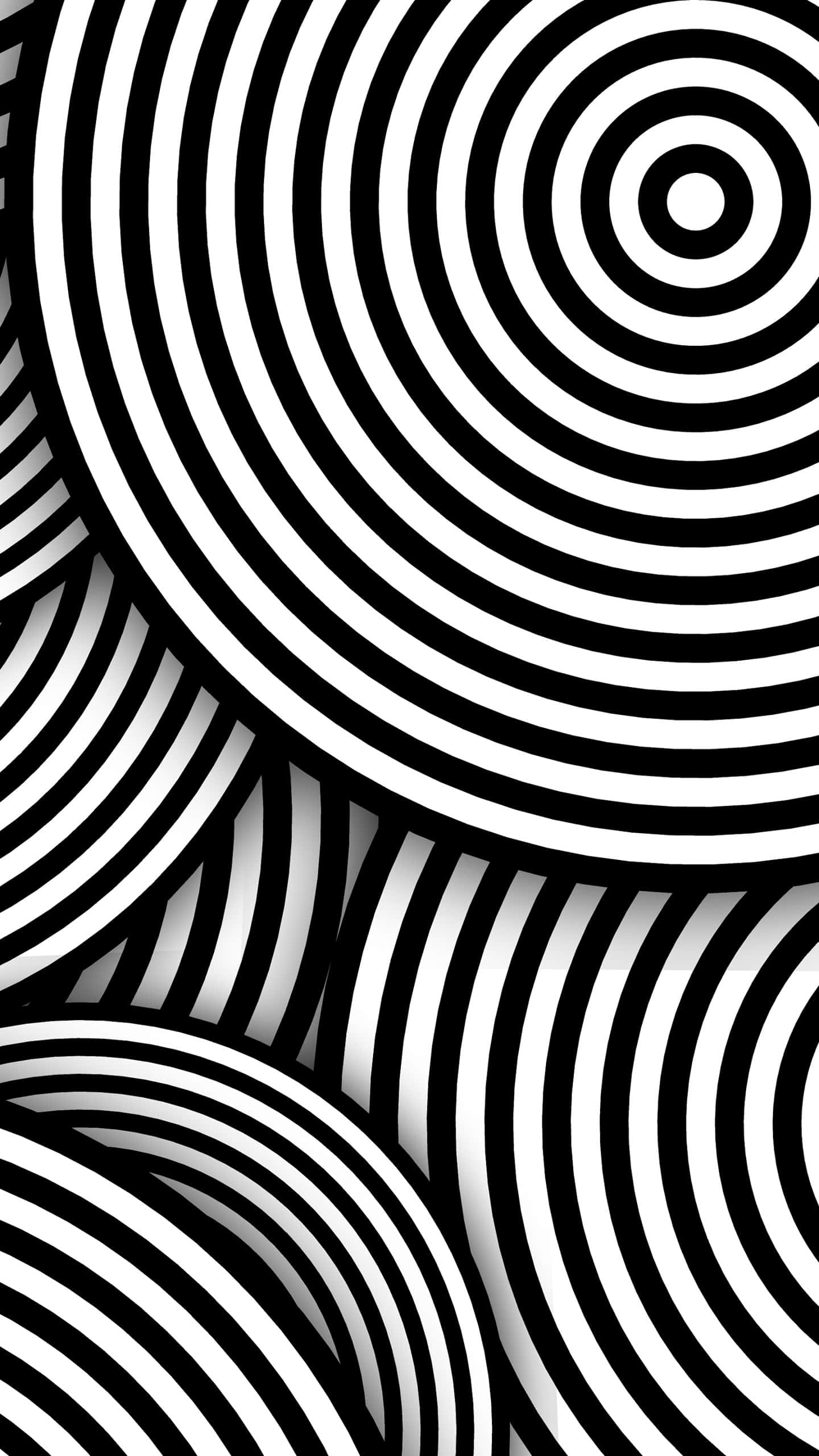 minimalist black and white, 1440 x 2560, concentric circles, 2K Phone Wallpaper