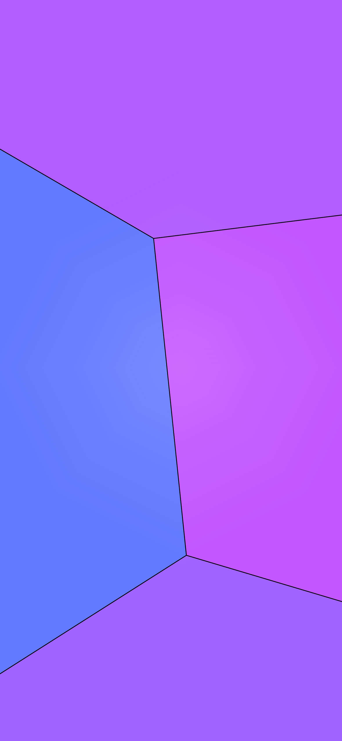 minimalist geometric corner art, bold blue and purple gradient panels, stylized 3d corner illusion, Full HD Phone Wallpaper