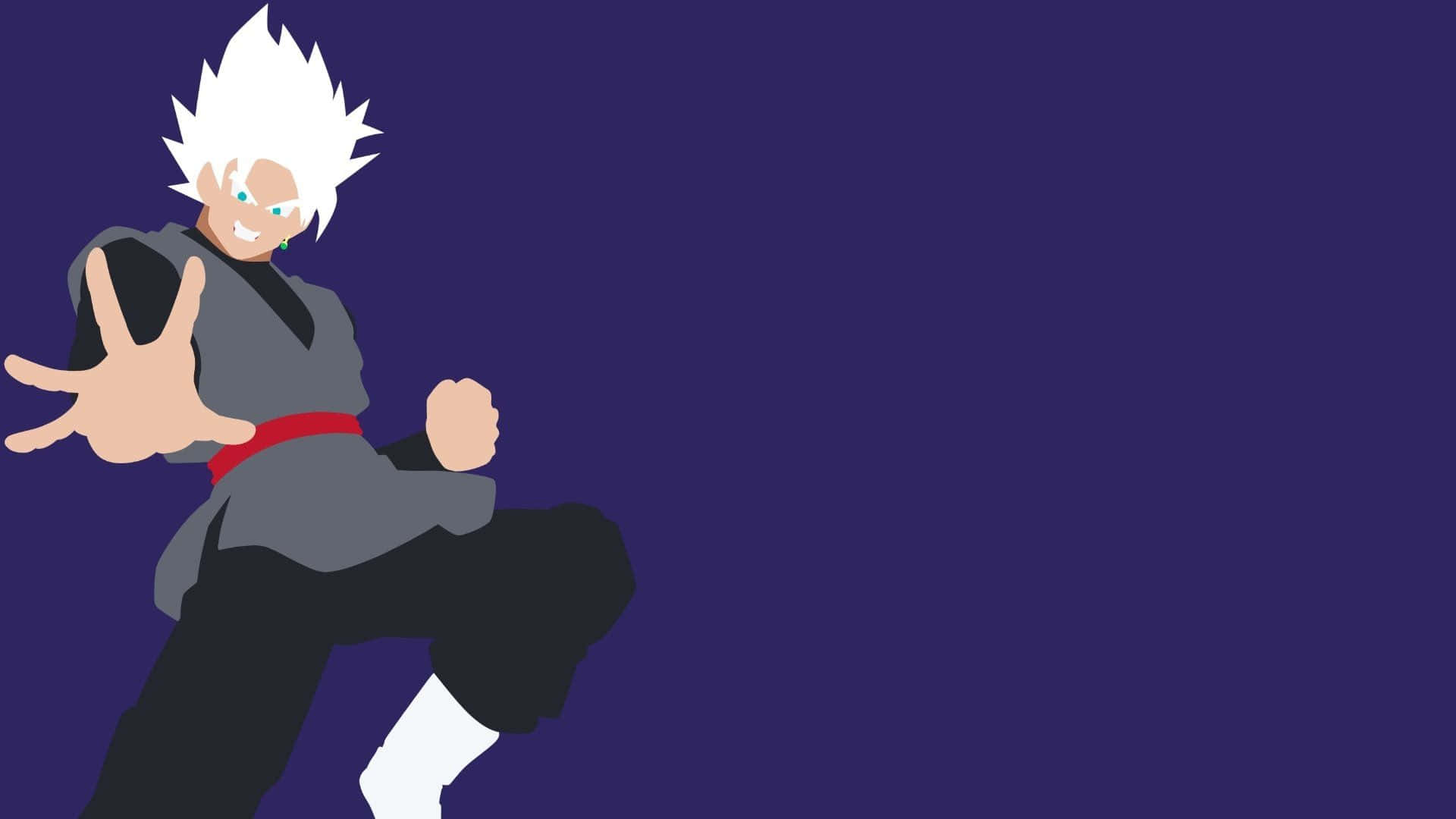 spiky white hair, red belt, dark purple background, Full HD Desktop Wallpaper