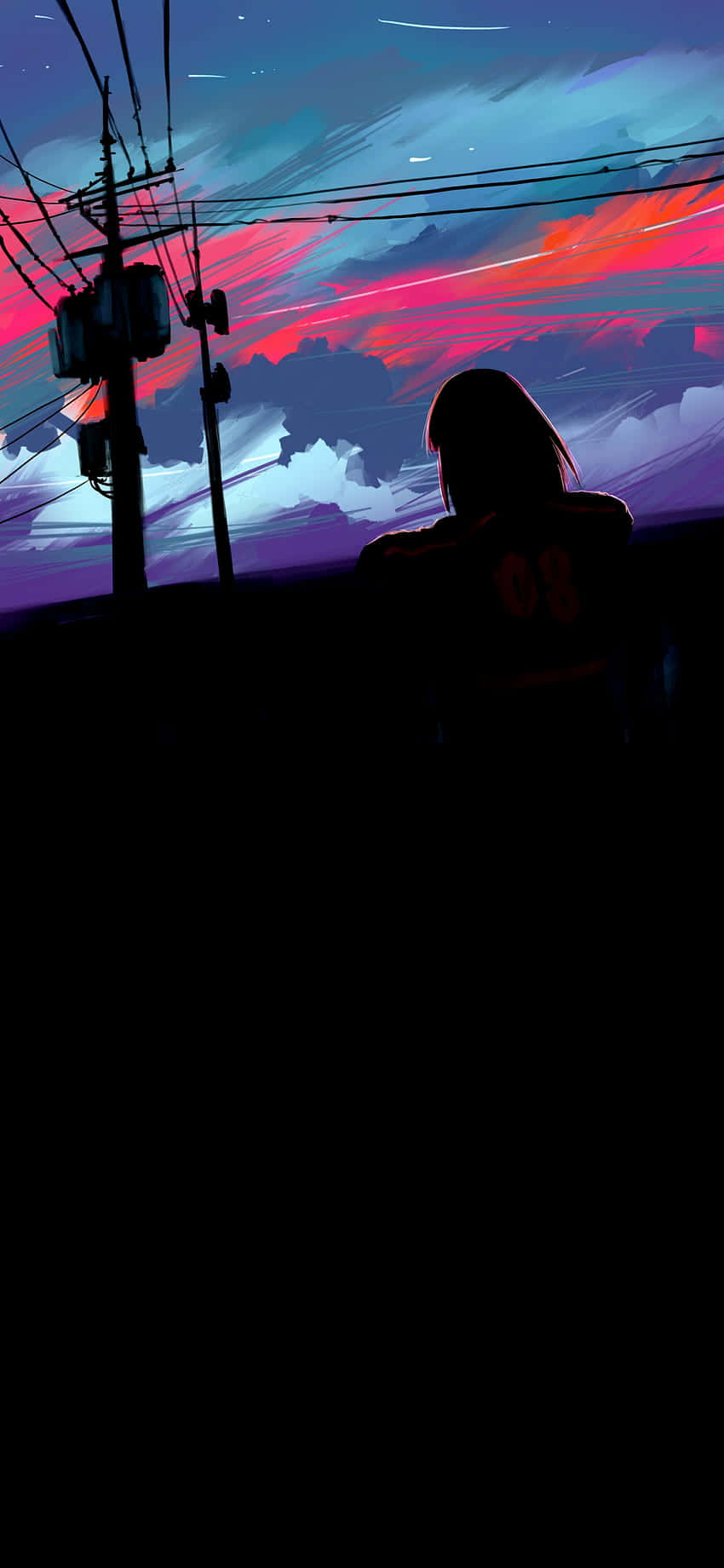 anime lifestyle, clean look, vibrant pink and blue sunset, HD Phone Wallpaper