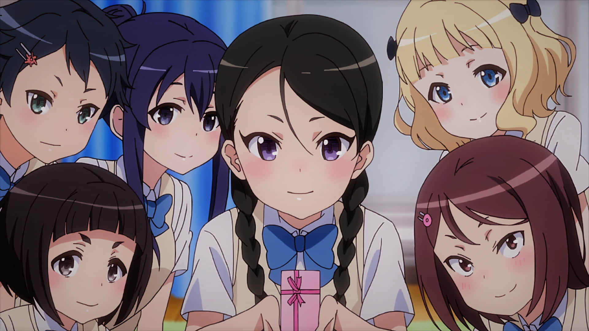 clean anime, anime girls, school uniforms, Full HD Desktop Wallpaper