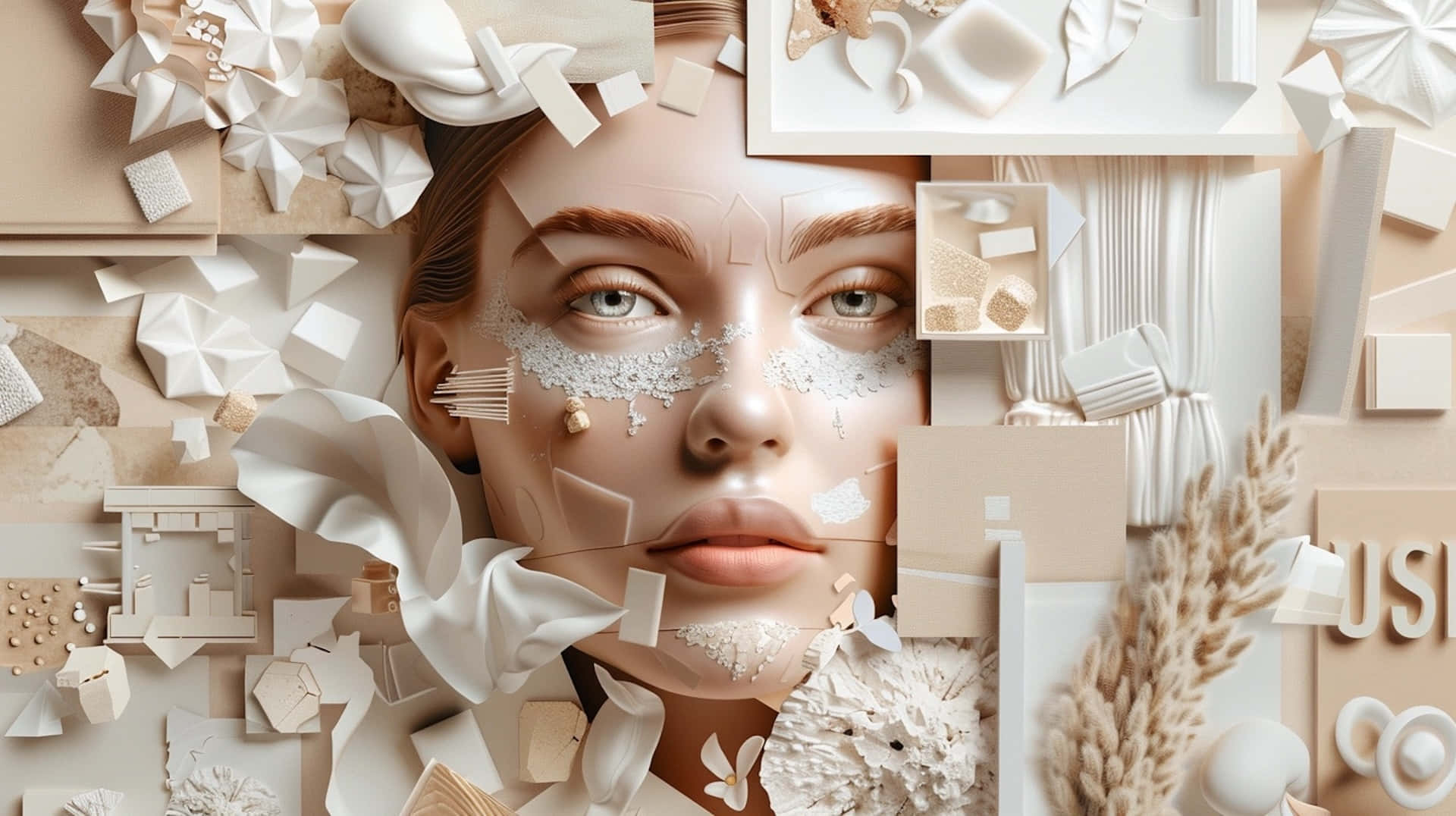 Clean Girl Aesthetic, beige, white, Full HD Desktop Wallpaper
