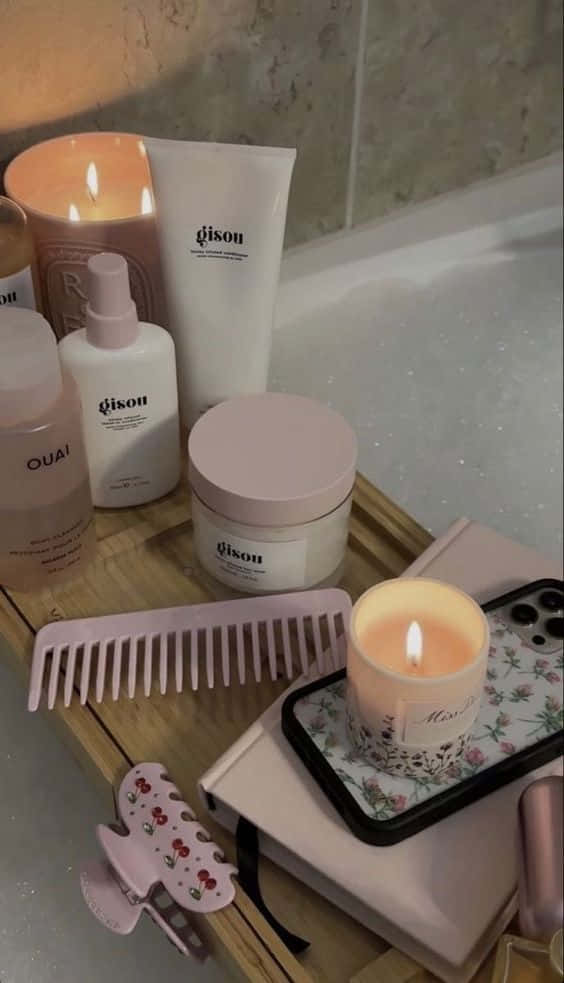 Clean Girl Aesthetic, gison, ouai hair products, SD Phone Wallpaper