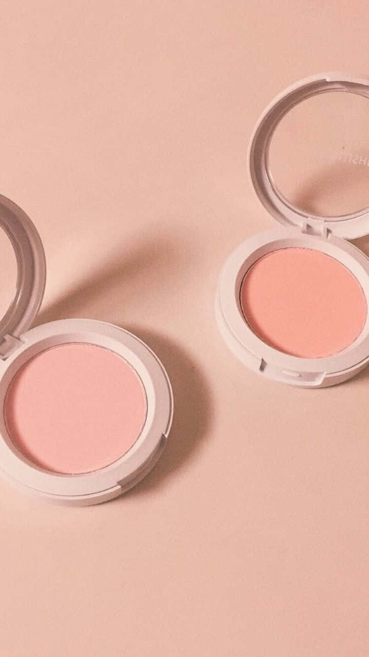 blush compacts, soft pink powder, peach powder, HD Phone Wallpaper