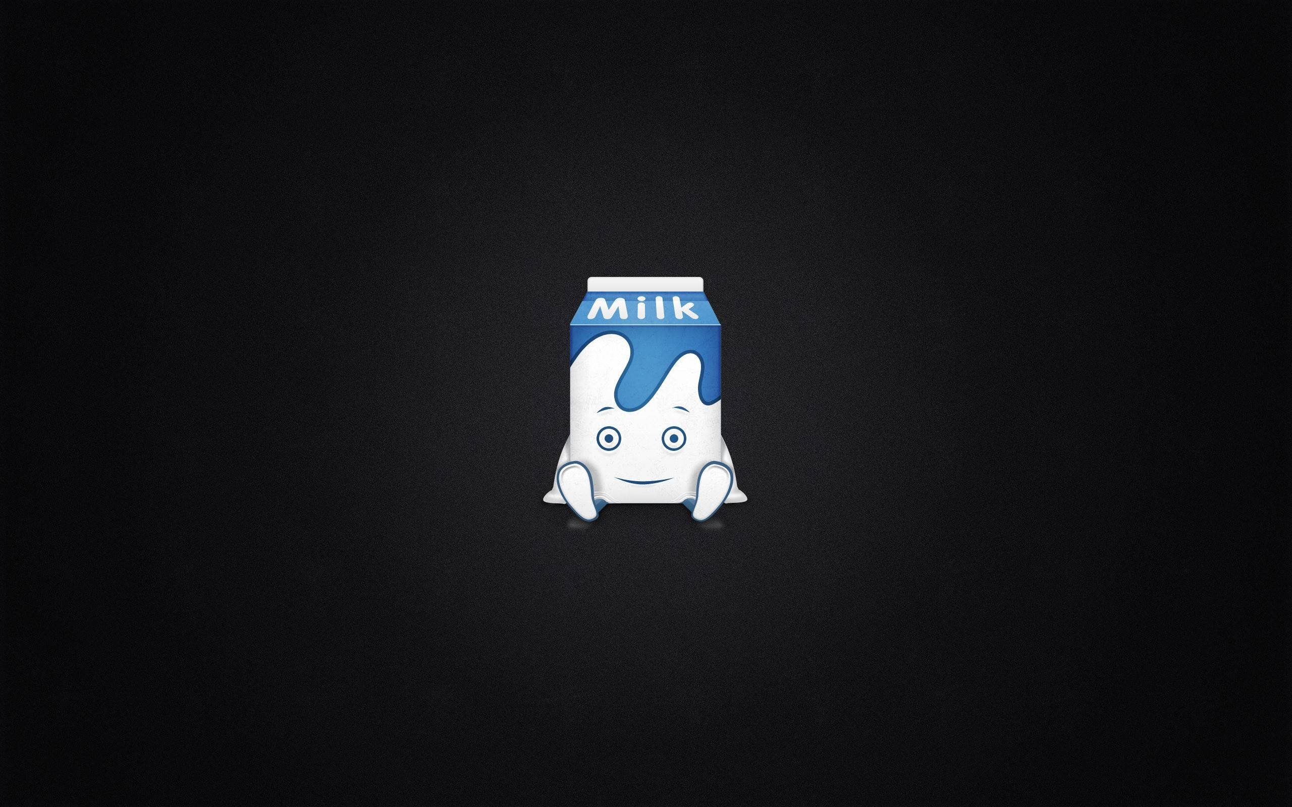 milk carton, smiling face, blue splash design, 2K Desktop Wallpaper