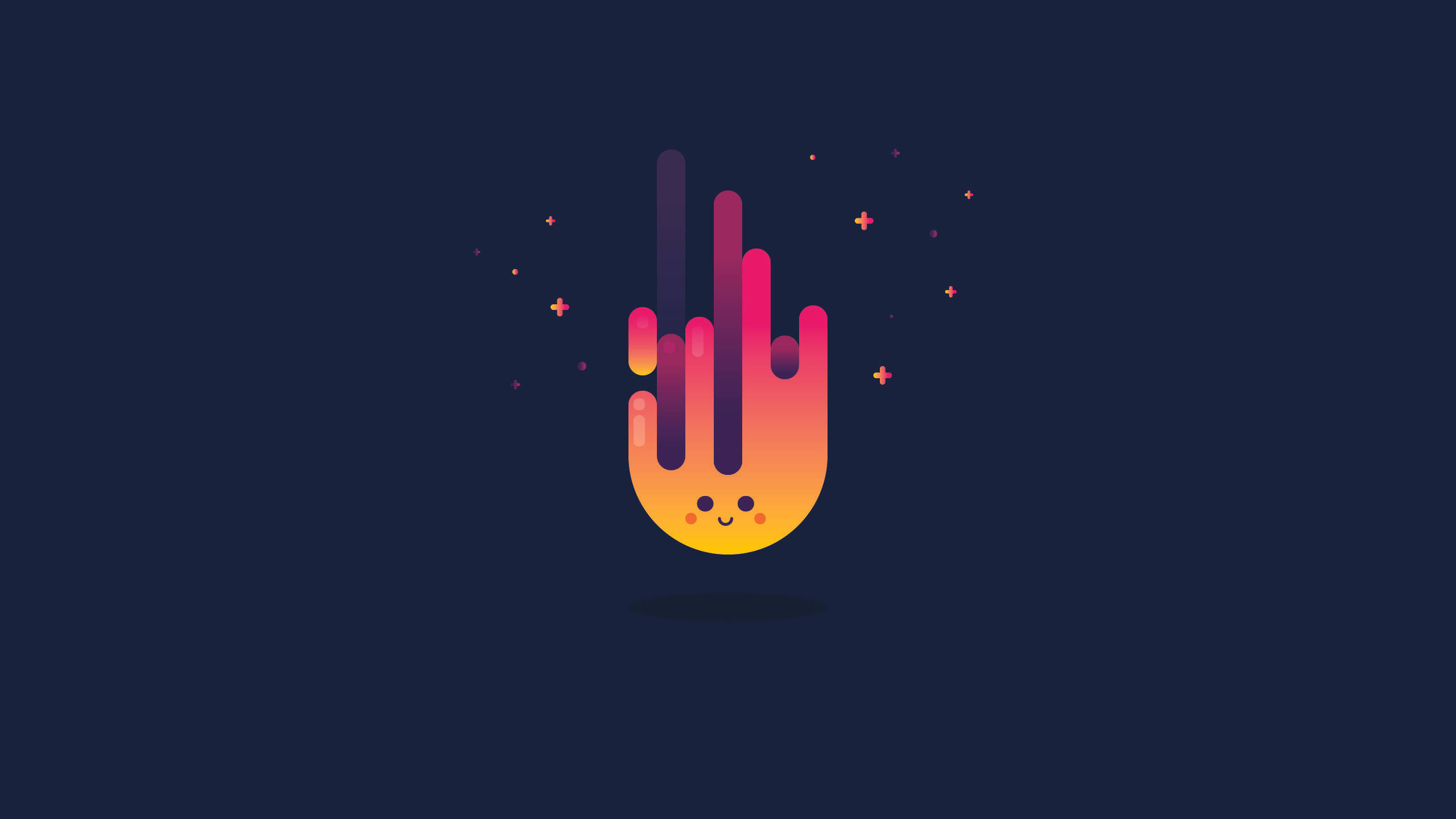 Simple Clean Cute Happy Fire, cartoon flame, smiling face, 2K Desktop Wallpaper