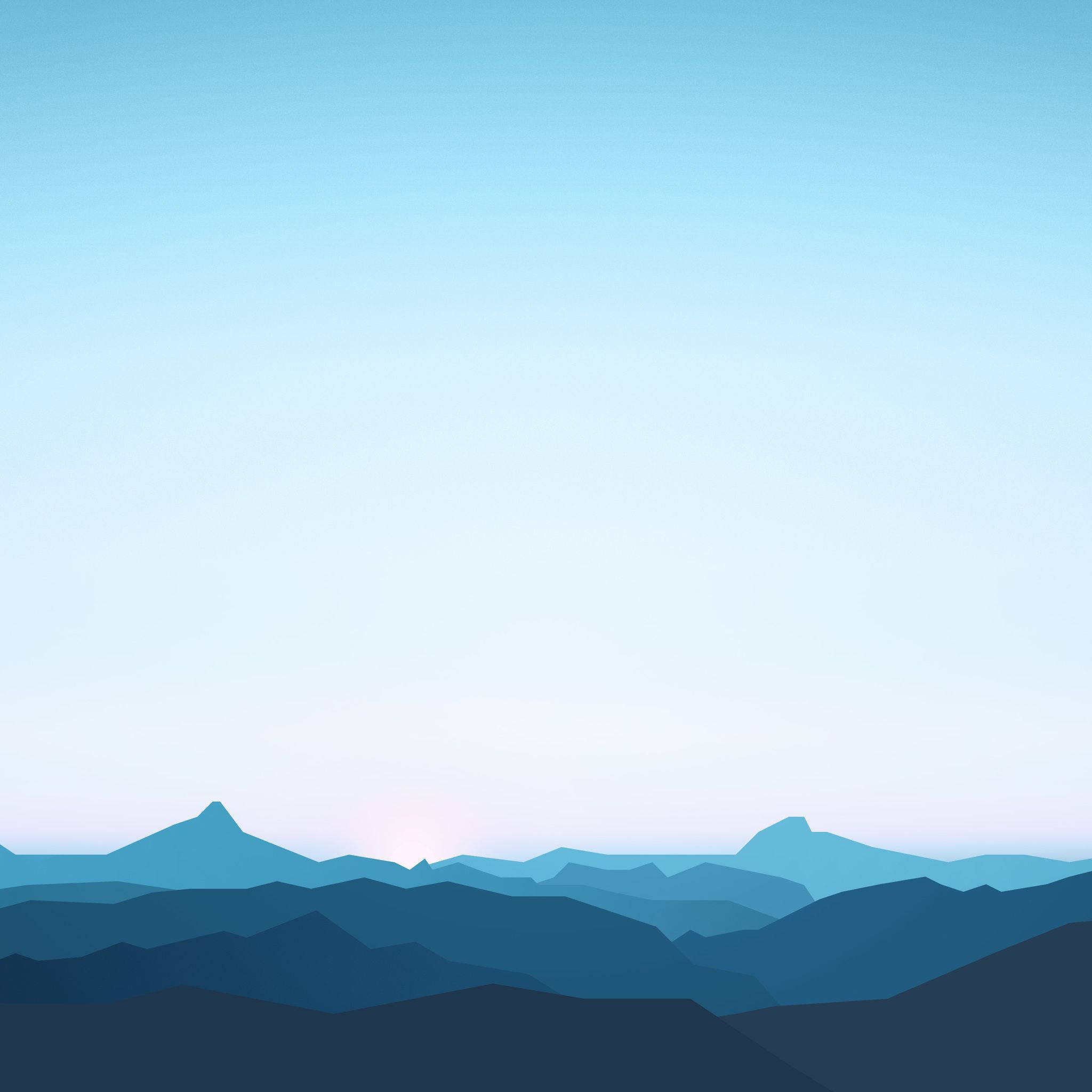 Clear Skies, mountain silhouettes, gradient sky, Full HD Desktop Wallpaper