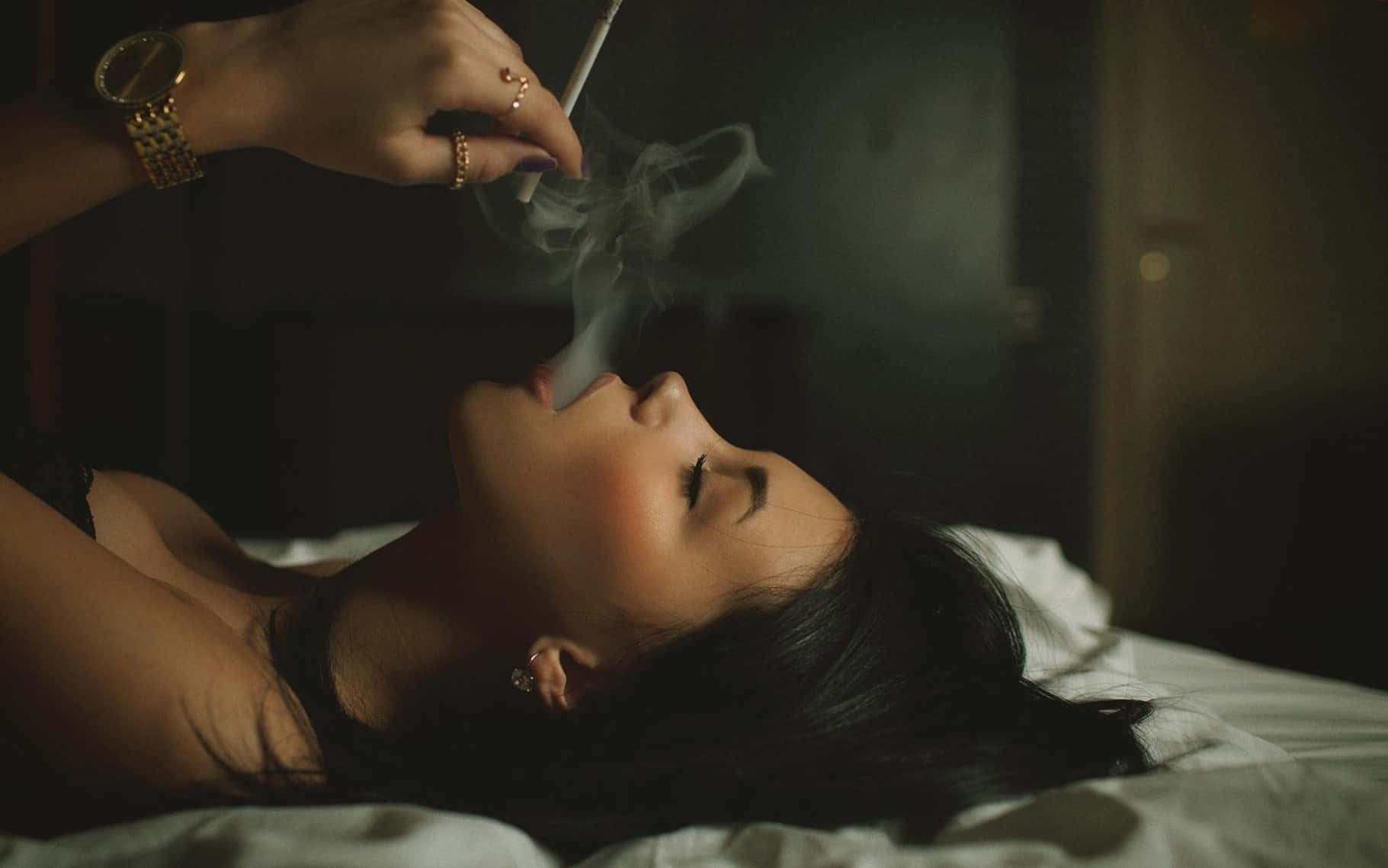 smoking woman, cigarette, smoke, HD Desktop Wallpaper