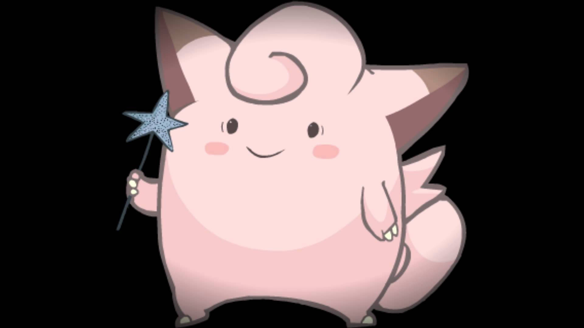 Clefairy, star-topped wand, pink, Full HD Desktop Wallpaper