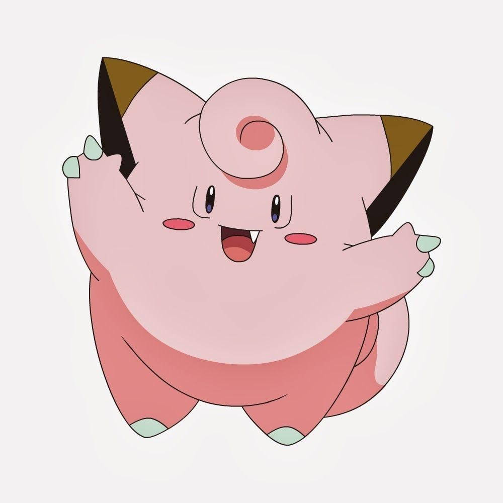 Clefairy, signature pose, pink, SD Desktop Wallpaper