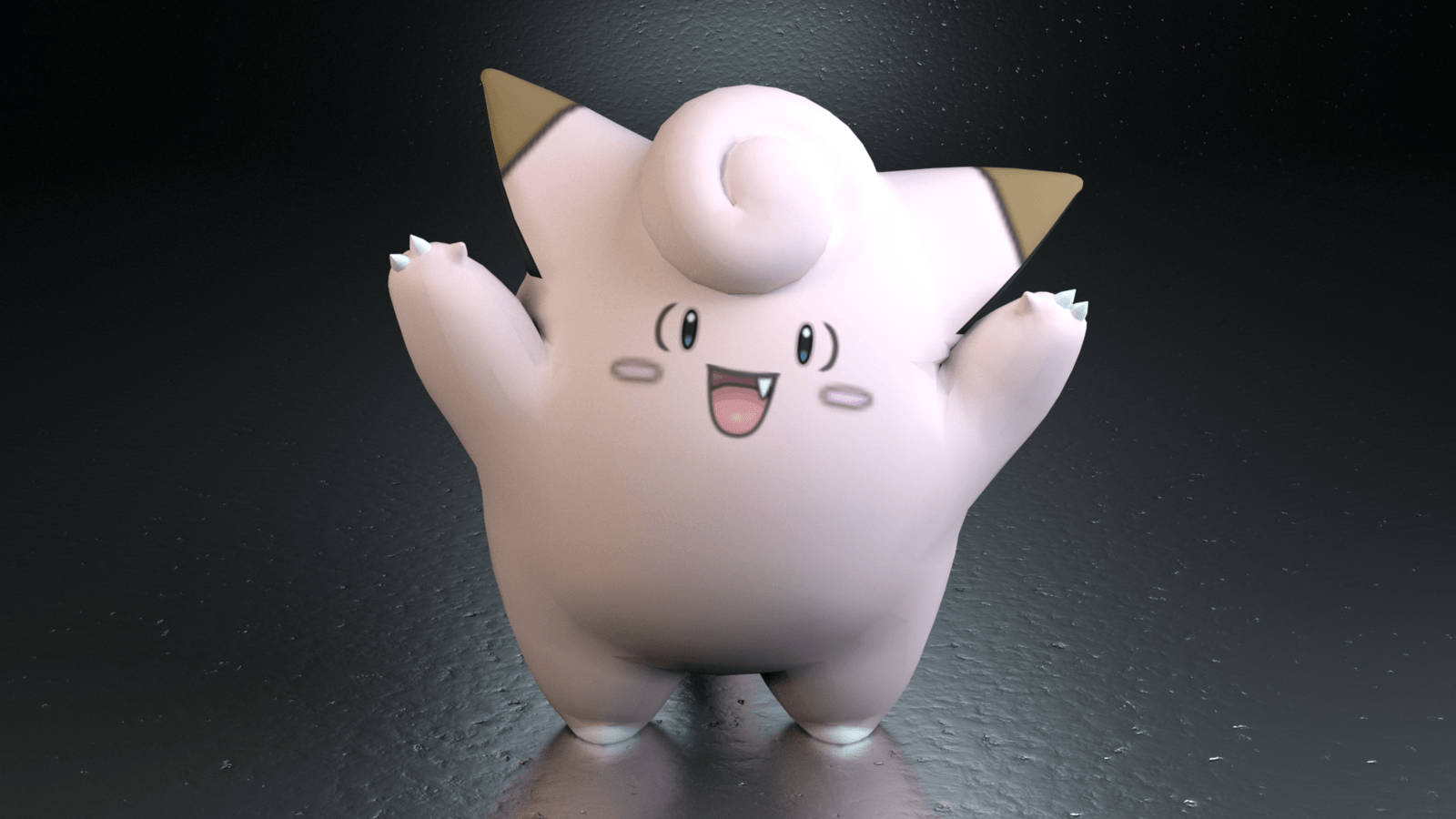 Clefairy, pink, golden ears, HD Desktop Wallpaper