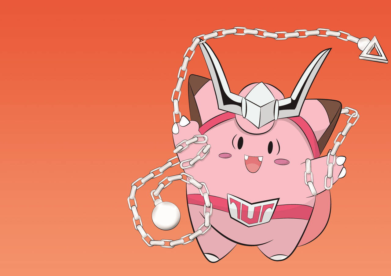 Clefairy, pink, white chain weapon, HD Desktop Wallpaper