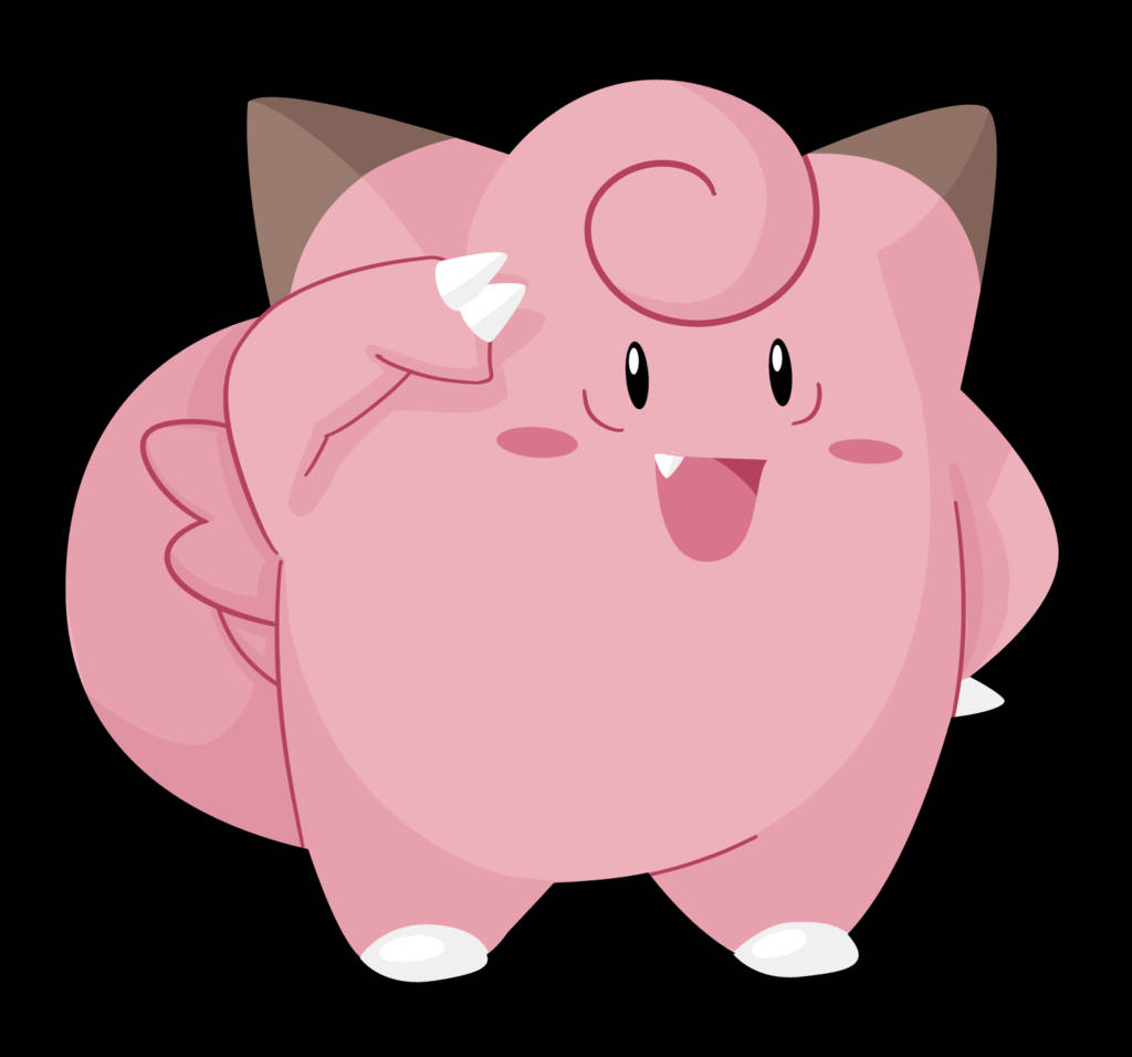 Clefairy, pink, curly top, SD Desktop Wallpaper