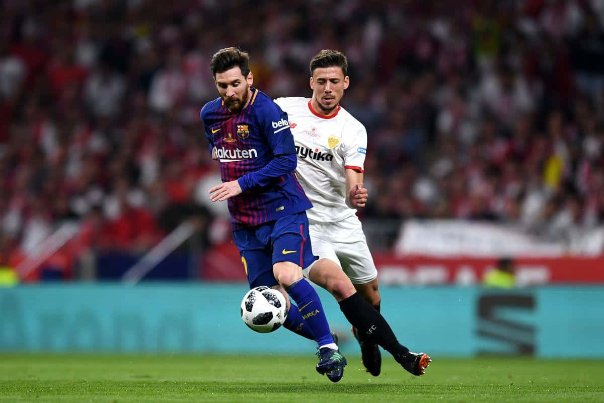 Clément Lenglet, blue striped jersey, white jersey, SD Desktop Wallpaper
