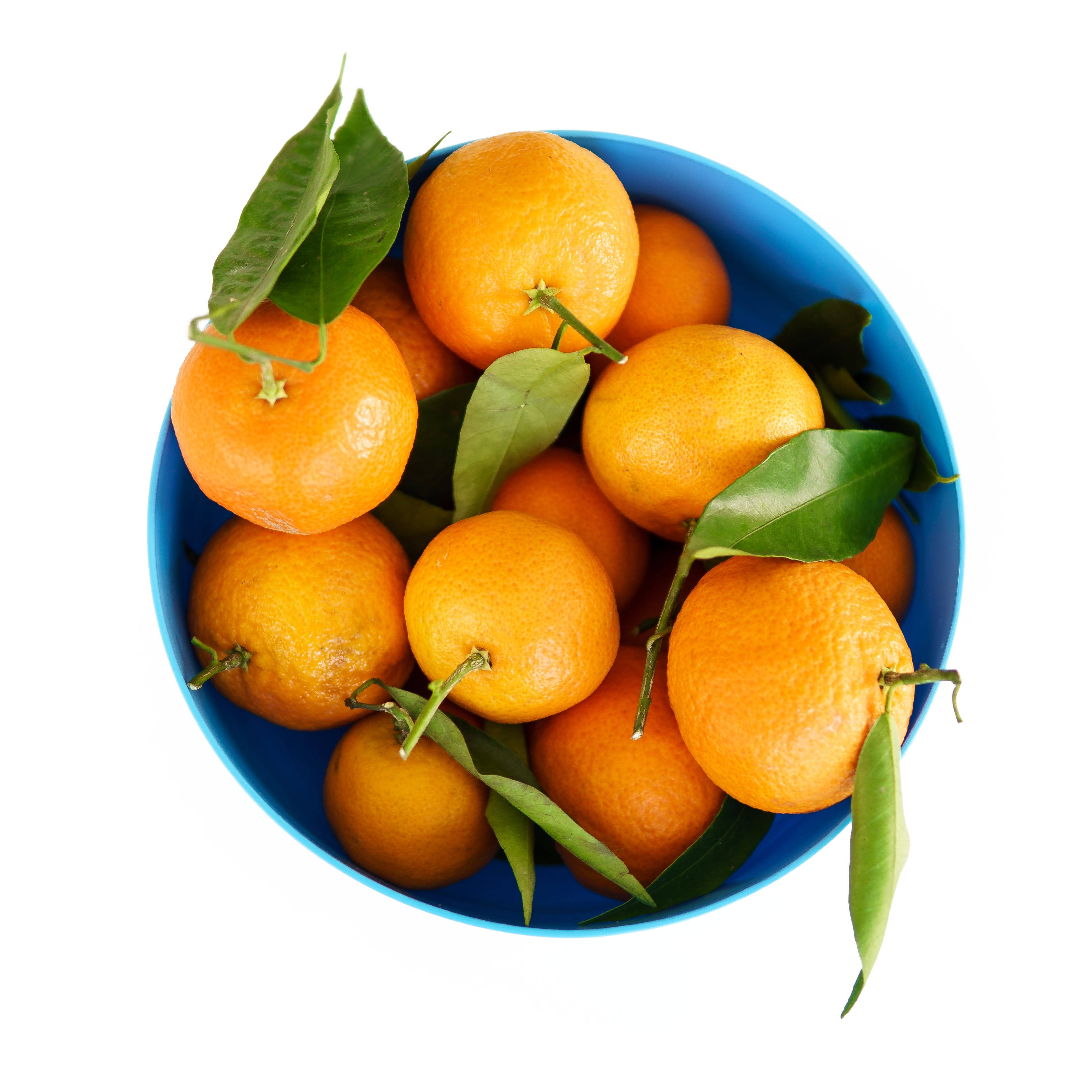 Clementine, blue bowl, oranges, 4K Desktop Wallpaper