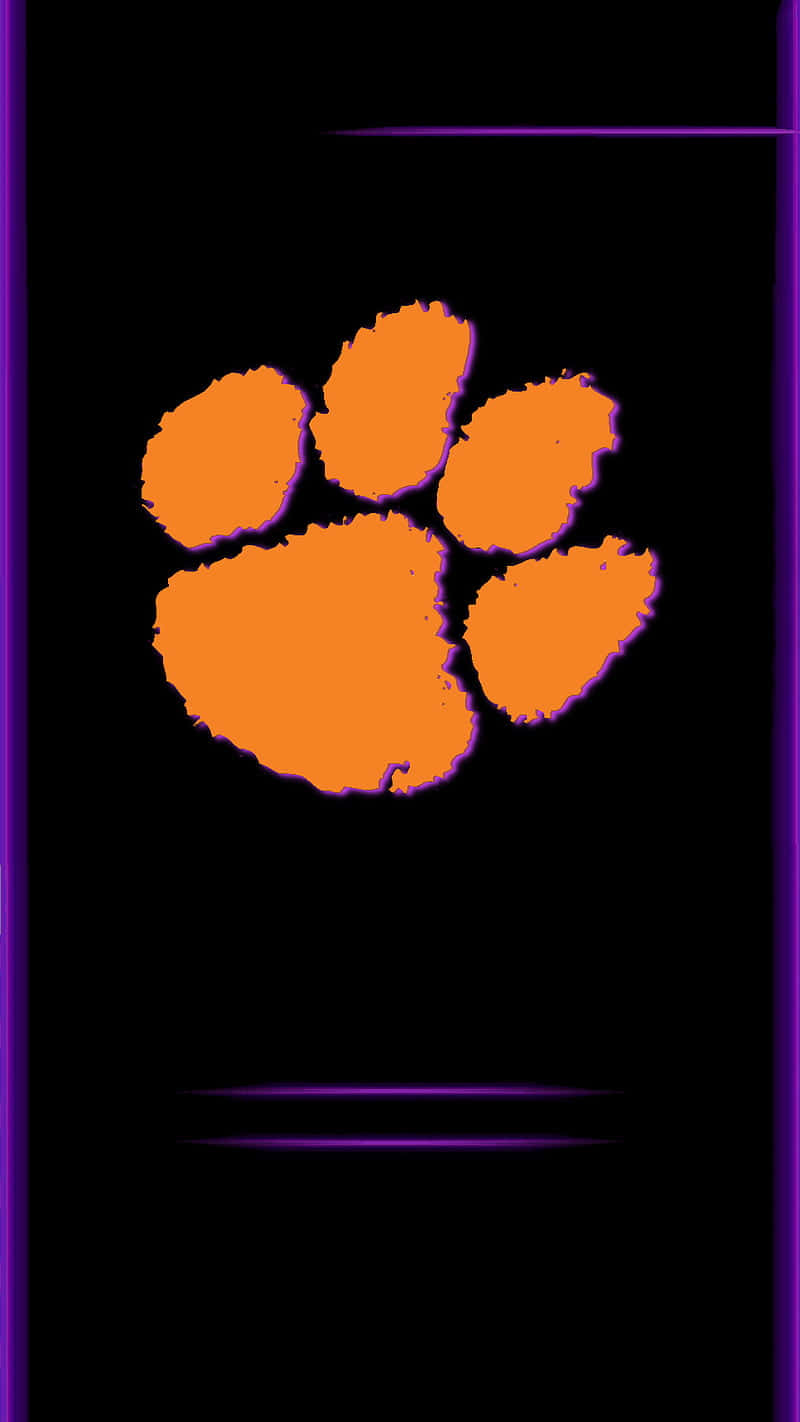 Clemson, iPhone, orange tiger paw logo, HD Phone Wallpaper