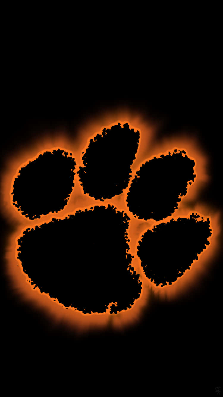 Clemson, iPhone, orange paw print, HD Phone Wallpaper