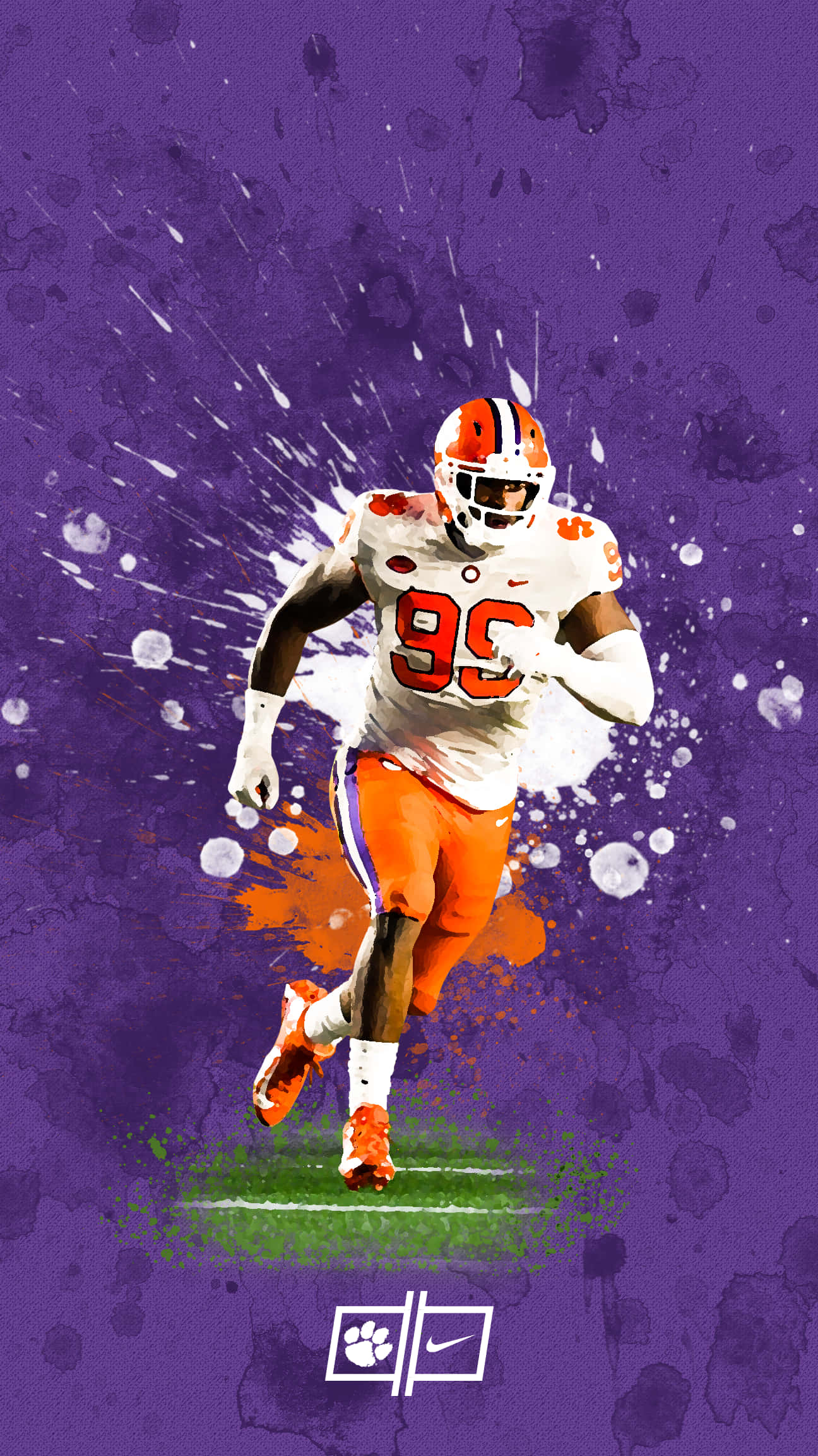Clemson, iPhone, orange and white uniform, Full HD Phone Wallpaper