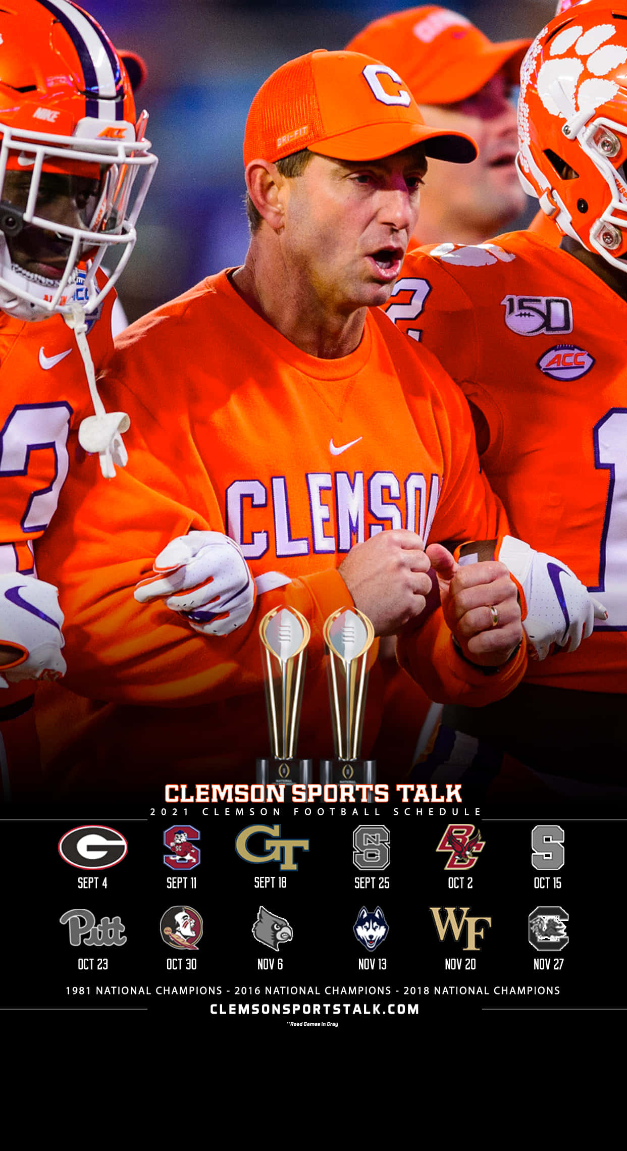 Clemson, iPhone, orange gear, Full HD Phone Wallpaper