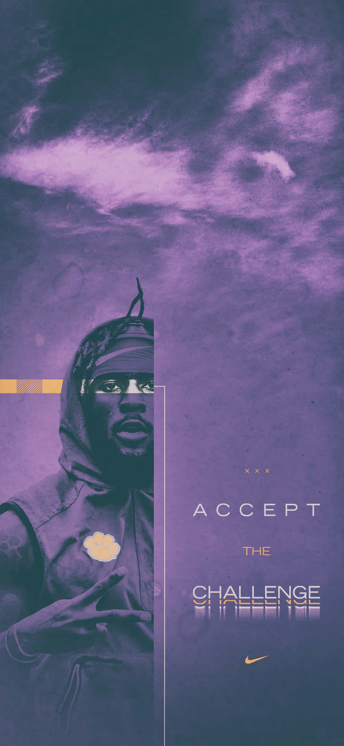 Clemson iPhone, purple hoodie, stormy purple sky, Full HD Phone Wallpaper