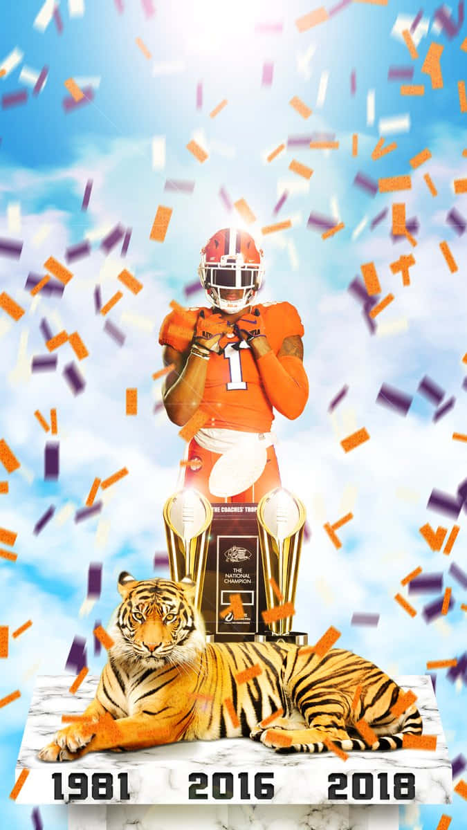 Clemson, orange jersey, tiger, SD Phone Wallpaper