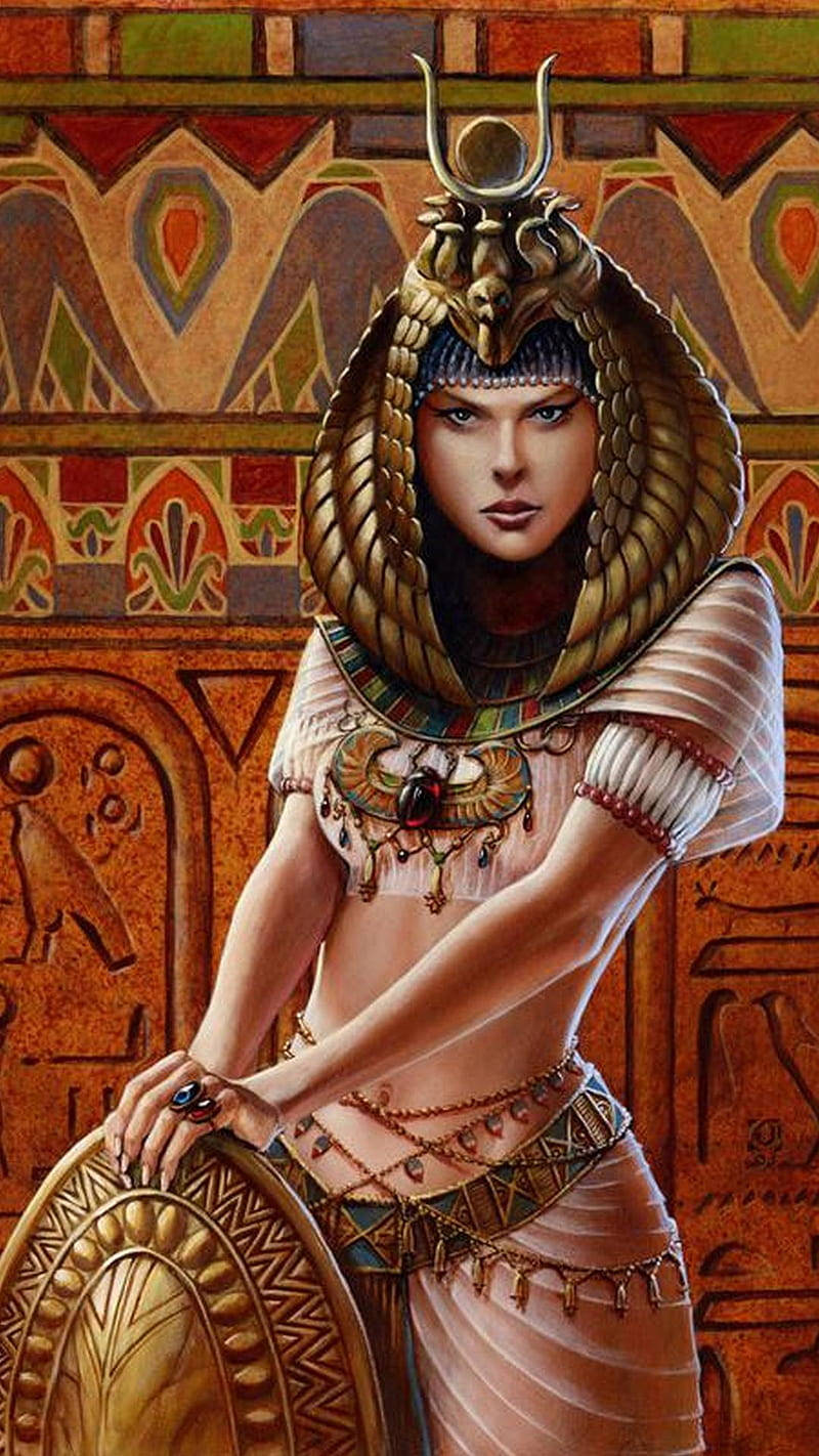 Cleopatra, cobra headdress, ornate jewelry, HD Phone Wallpaper