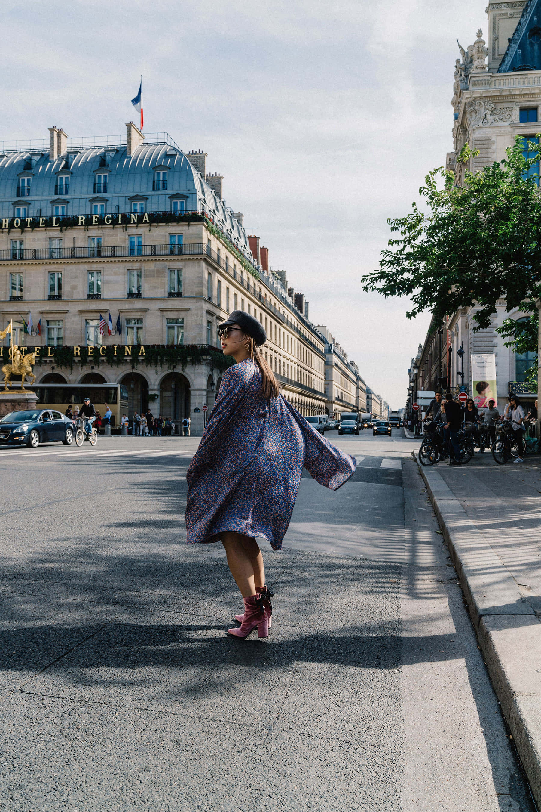 Clergerie, pink high boots, Parisian street, 2K Phone Wallpaper