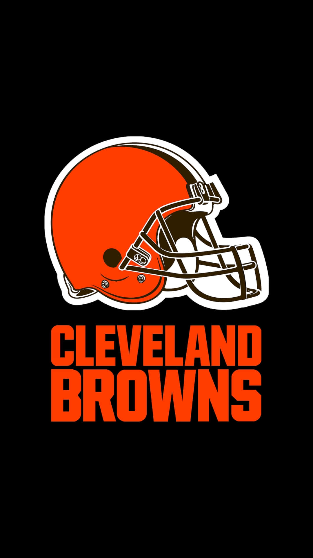 Cleveland Browns, helmet logo, white outline, Full HD Phone Wallpaper